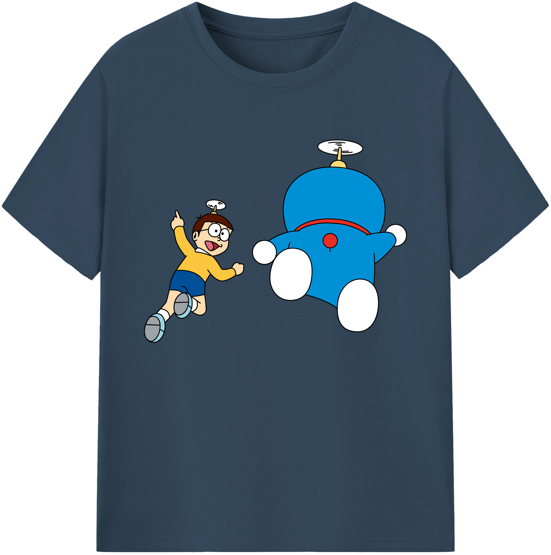 （画像用） ドラえもん 野比 のび太 Doraemon Nobita Nobi 綿100％ メンズ半袖Tシャツ｜肌触りやわらか＆通気性