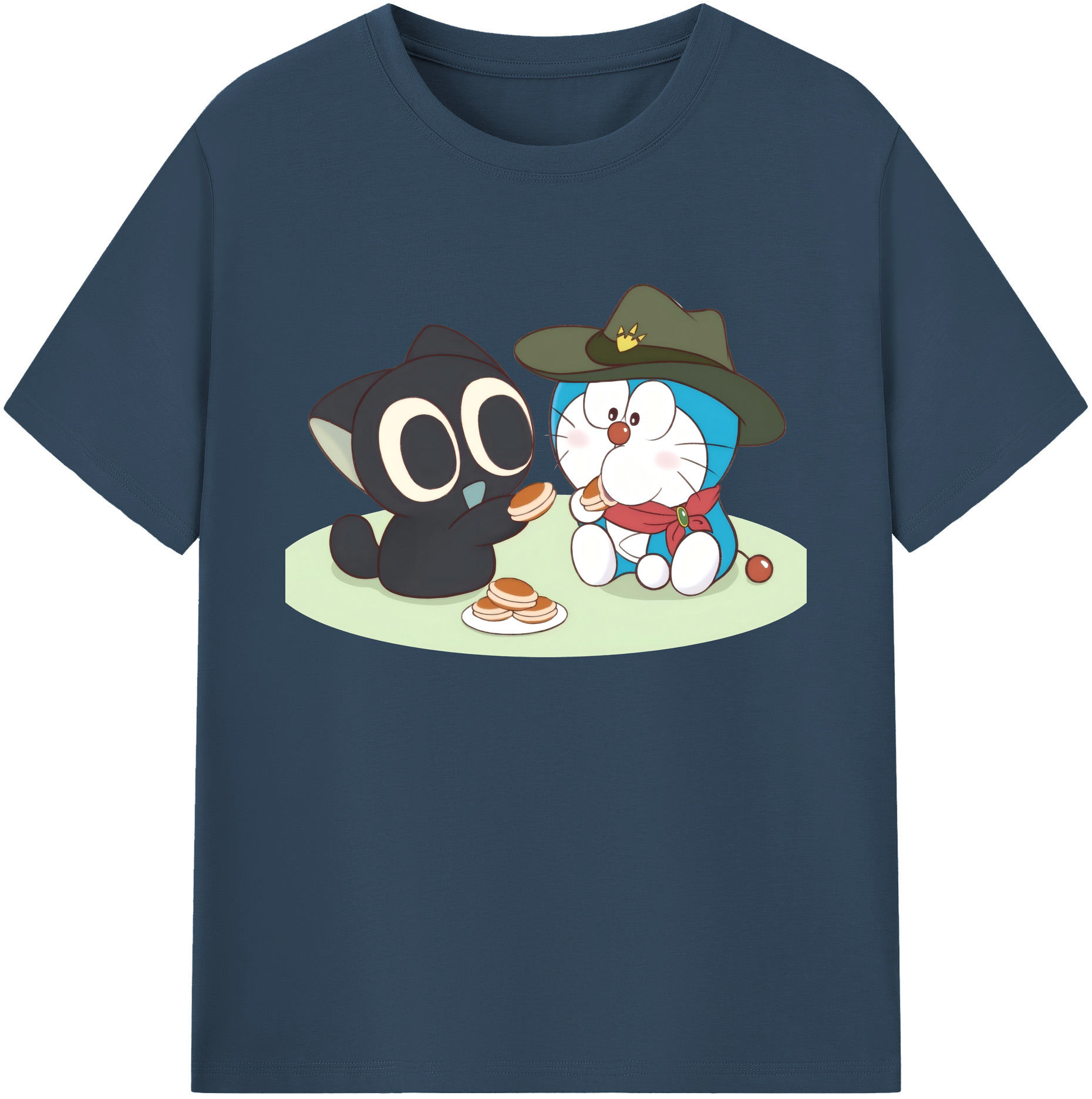 （画像用） ドラえもん Doraemon 綿100％ メンズ半袖Tシャツ｜肌触りやわらか＆通気性