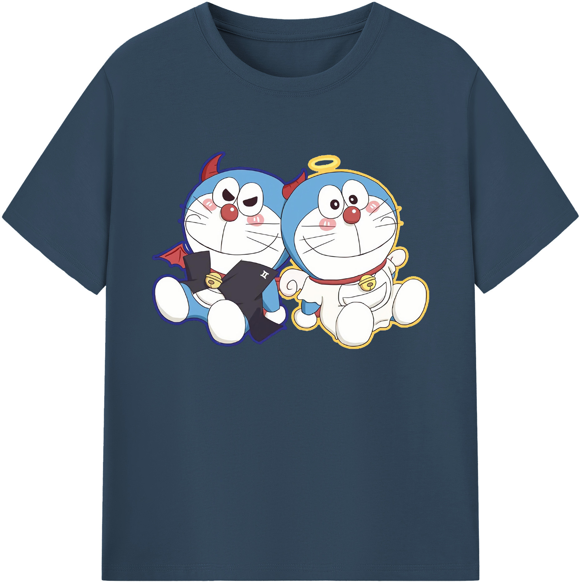 （画像用） ドラえもん Doraemon 綿100％ メンズ半袖Tシャツ｜肌触りやわらか＆通気性