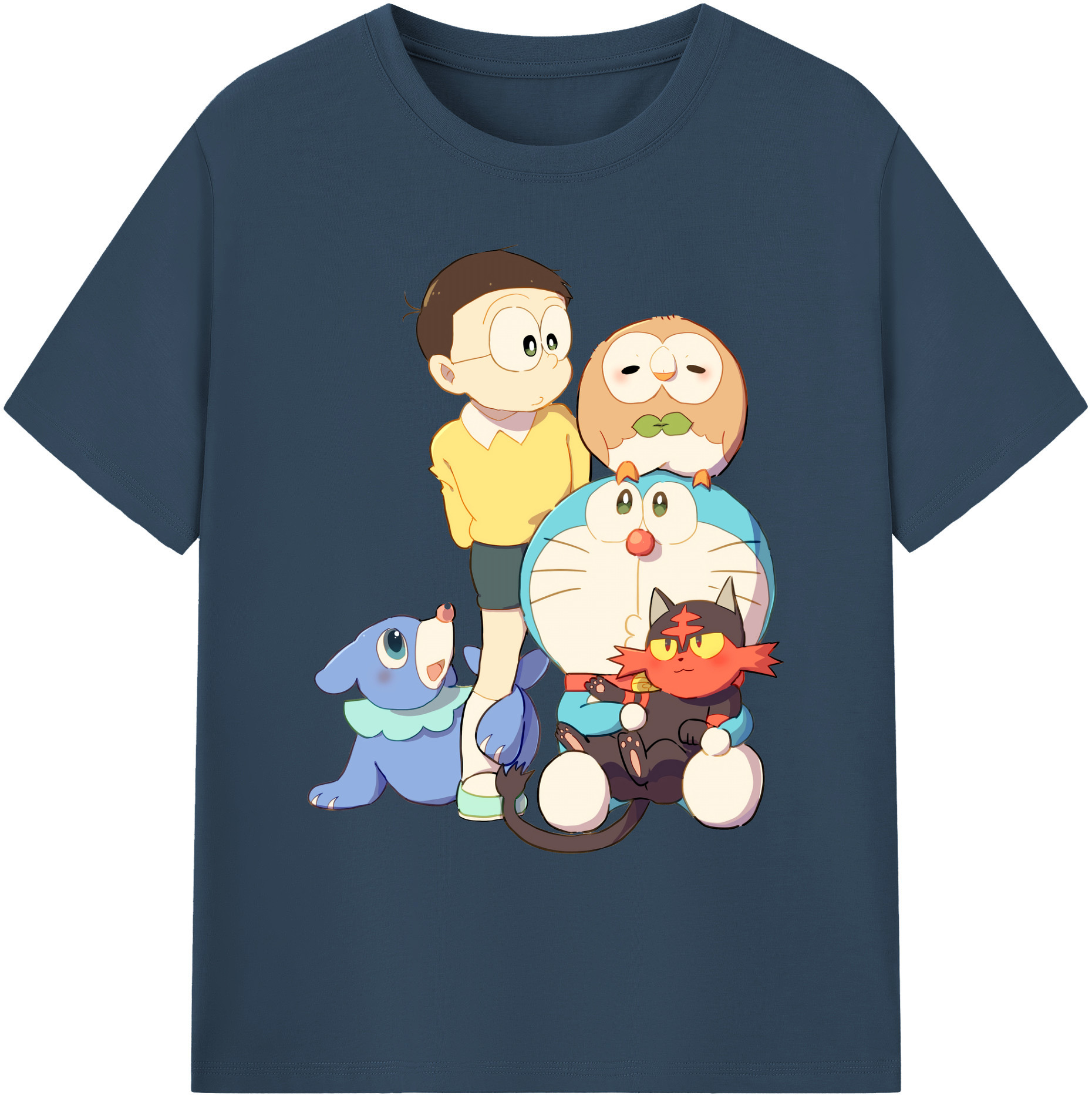 （画像用） ドラえもん Doraemon 綿100％ メンズ半袖Tシャツ｜肌触りやわらか＆通気性