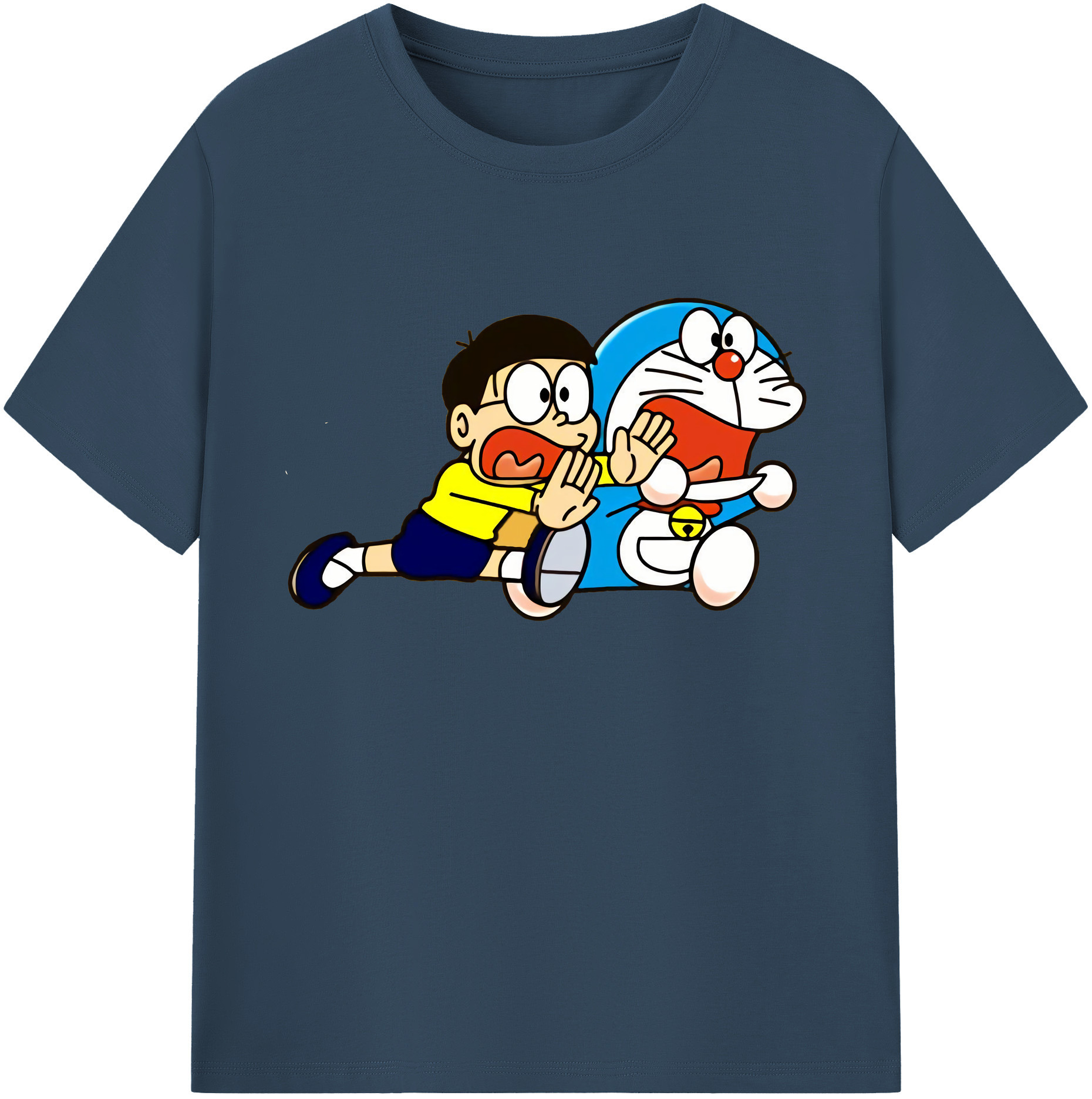 （画像用） ドラえもん Doraemon 綿100％ メンズ半袖Tシャツ｜肌触りやわらか＆通気性