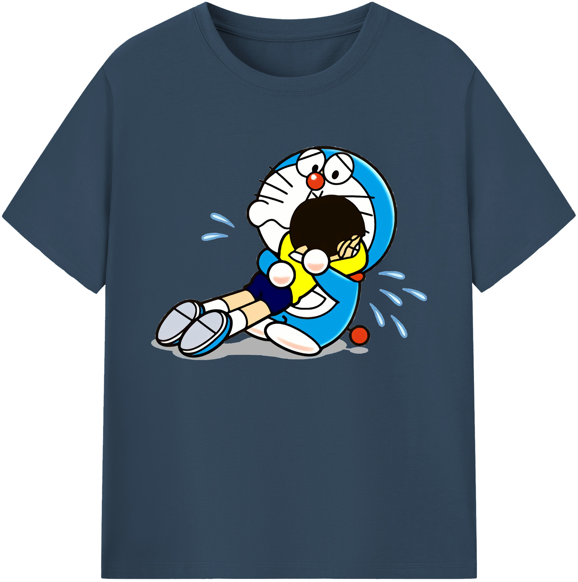 （画像用） ドラえもん Doraemon 綿100％ メンズ半袖Tシャツ｜肌触りやわらか＆通気性