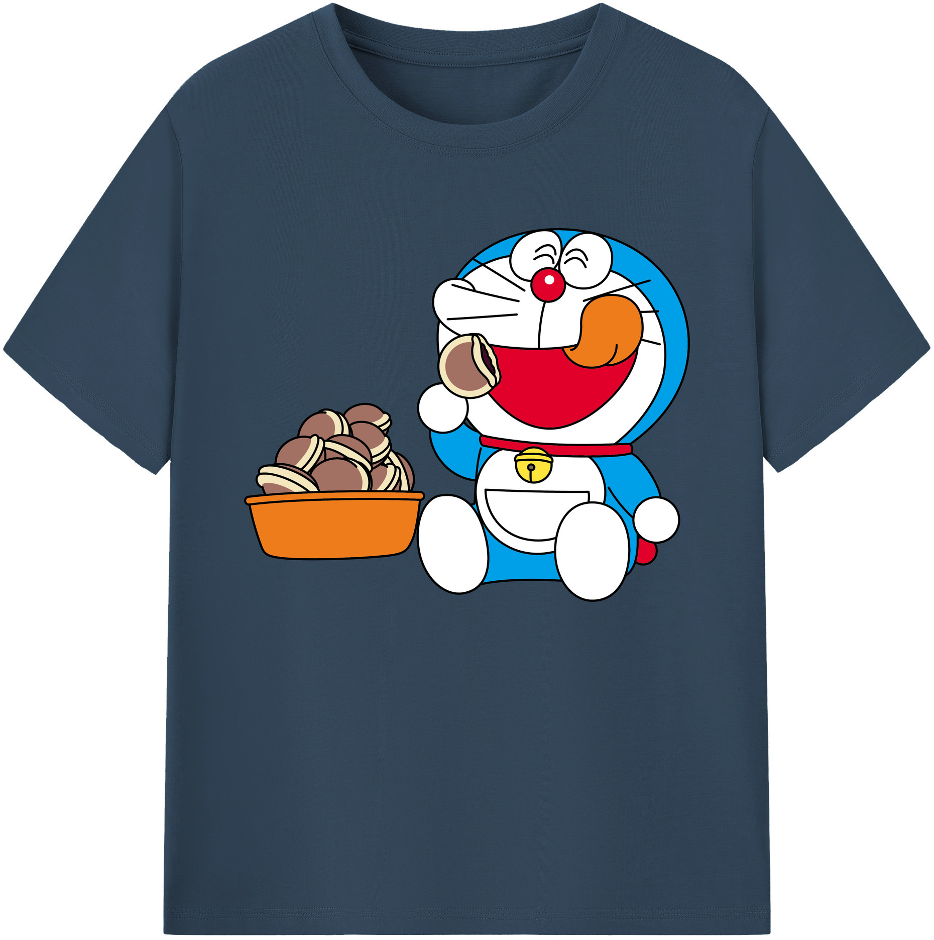 （画像用） ドラえもん Doraemon 綿100％ メンズ半袖Tシャツ｜肌触りやわらか＆通気性