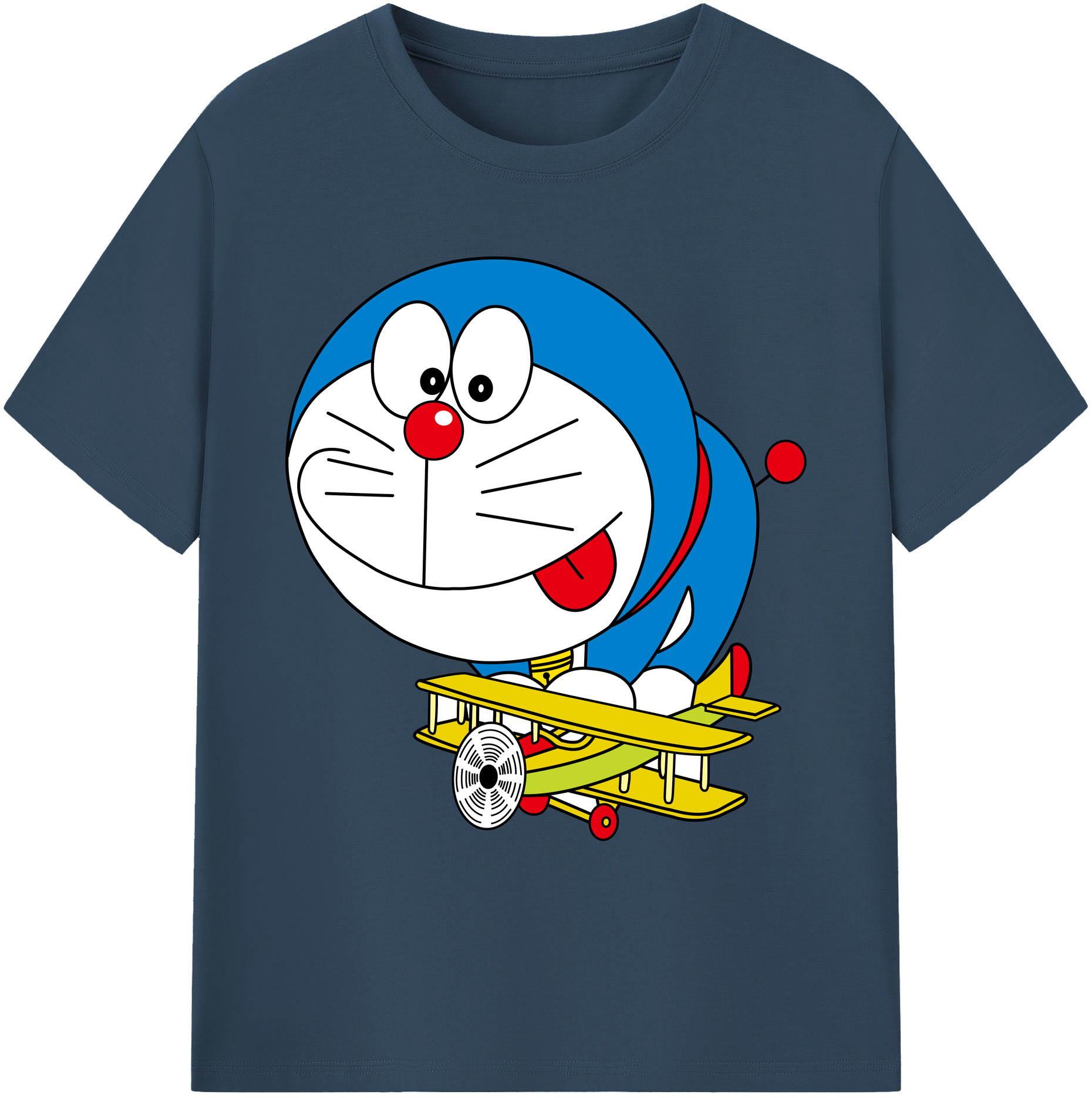 （画像用） ドラえもん Doraemon 綿100％ メンズ半袖Tシャツ｜肌触りやわらか＆通気性