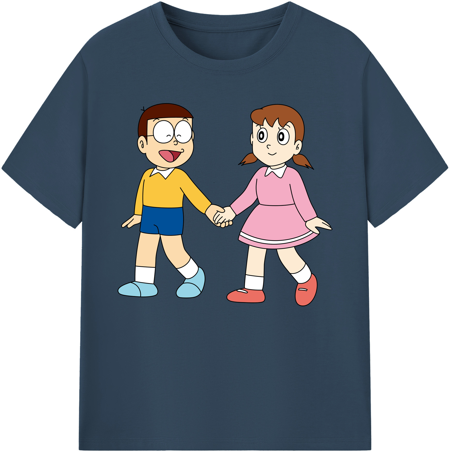 （画像用） ドラえもん 野比 のび太 Doraemon Nobita Nobi 綿100％ メンズ半袖Tシャツ｜肌触りやわらか＆通気性