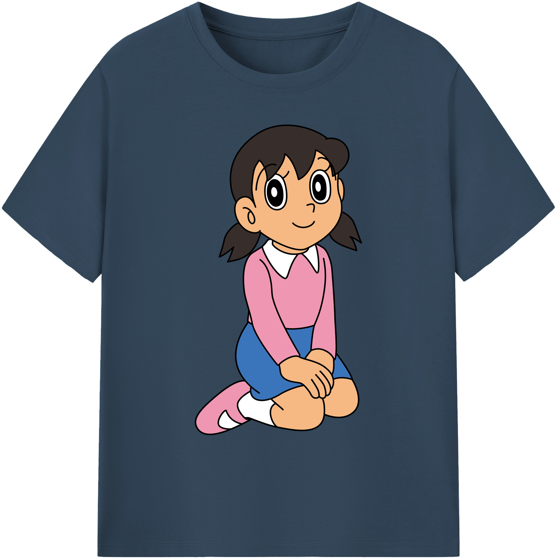 （画像用） ドラえもん みなもと しずか Doraemon Shizuka Minamoto 綿100％ メンズ半袖Tシャツ｜肌触りやわらか＆通気性