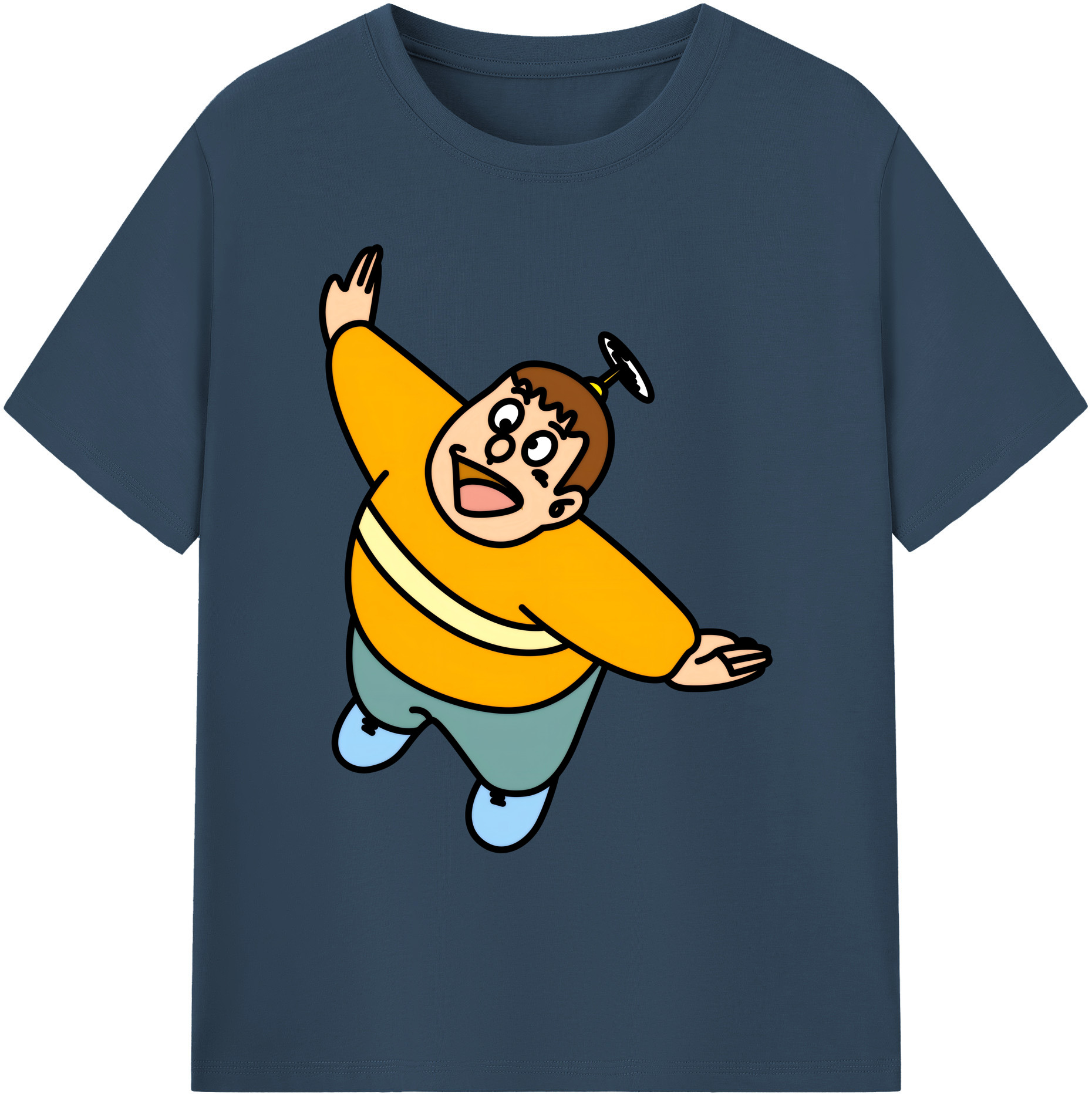 （画像用） ドラえもん 剛田武 Doraemon Gouta Takeshi 綿100％ メンズ半袖Tシャツ｜肌触りやわらか＆通気性