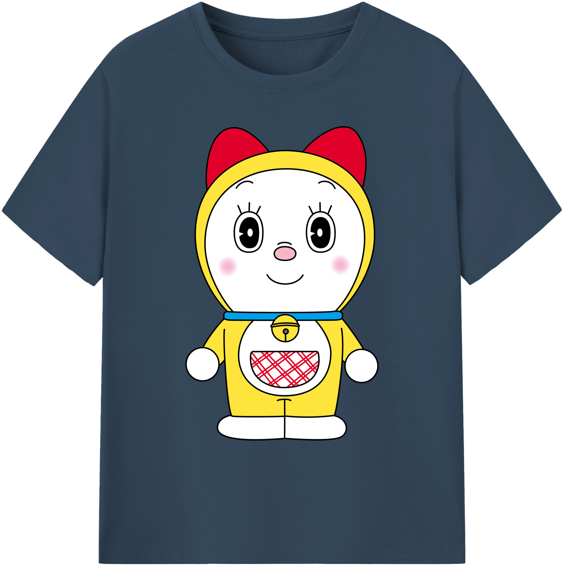（画像用） ドラえもん ドラミ Doraemon Dorami 綿100％ メンズ半袖Tシャツ｜肌触りやわらか＆通気性