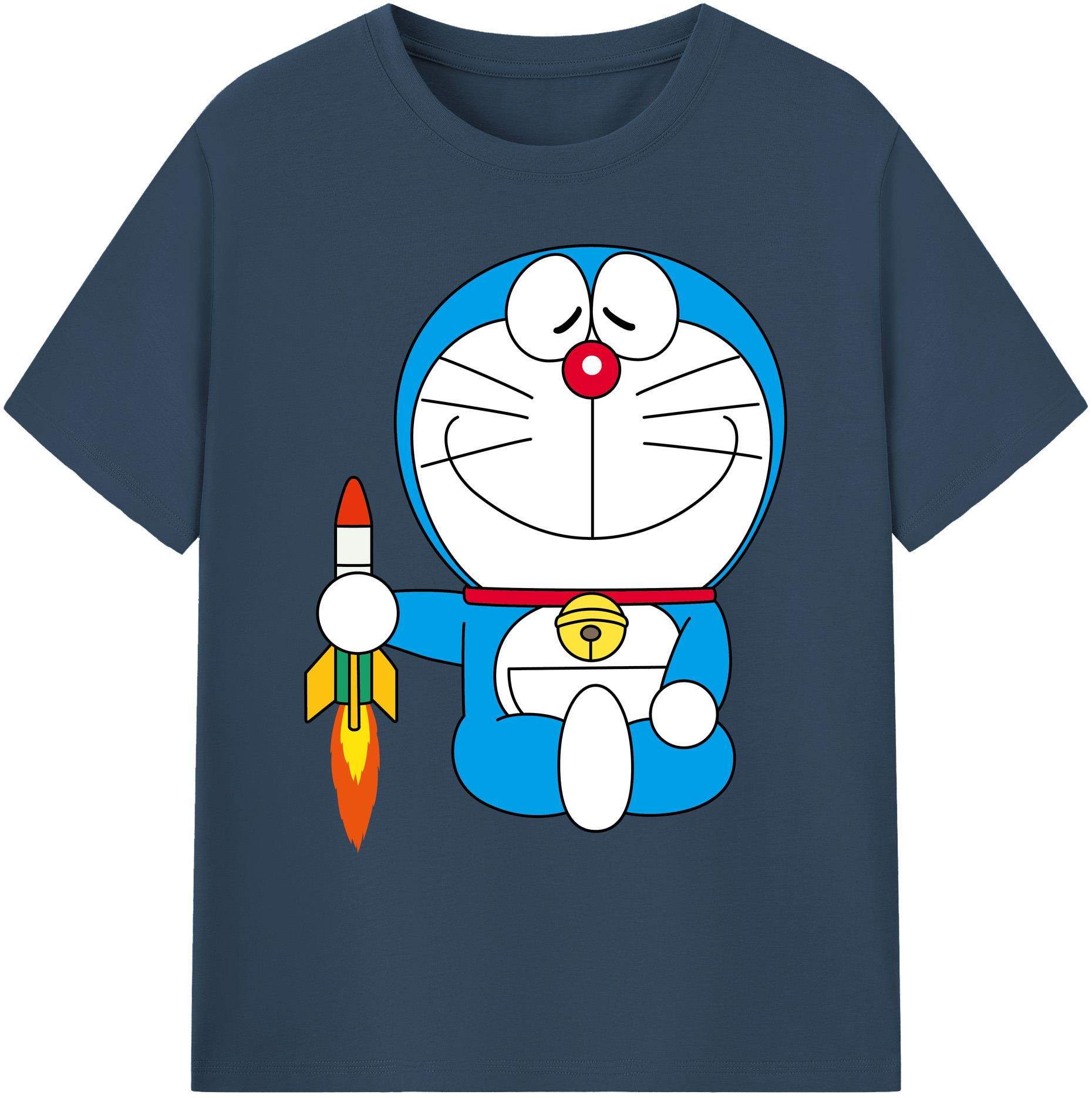 （画像用） ドラえもん Doraemon 綿100％ メンズ半袖Tシャツ｜肌触りやわらか＆通気性
