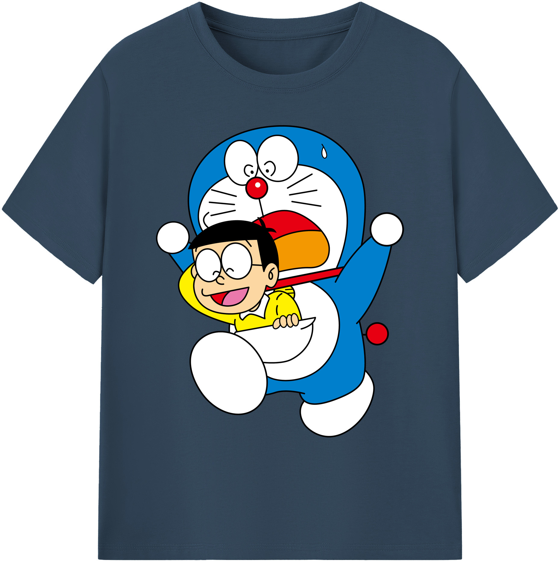 （画像用） ドラえもん Doraemon 綿100％ メンズ半袖Tシャツ｜肌触りやわらか＆通気性