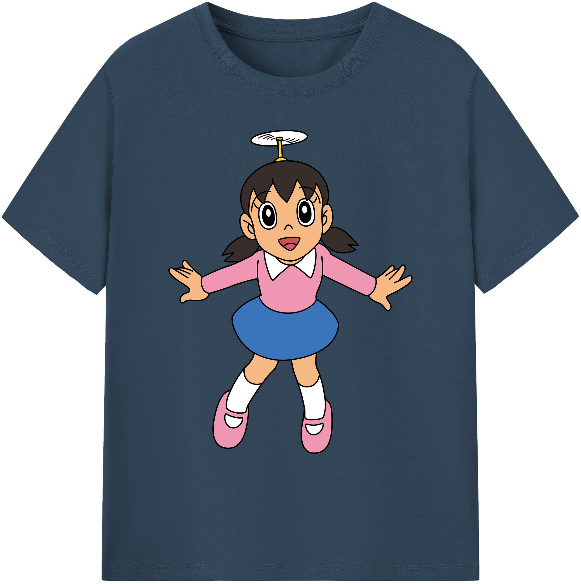 （画像用） ドラえもん みなもと しずか Doraemon Shizuka Minamoto 綿100％ メンズ半袖Tシャツ｜肌触りやわらか＆通気性