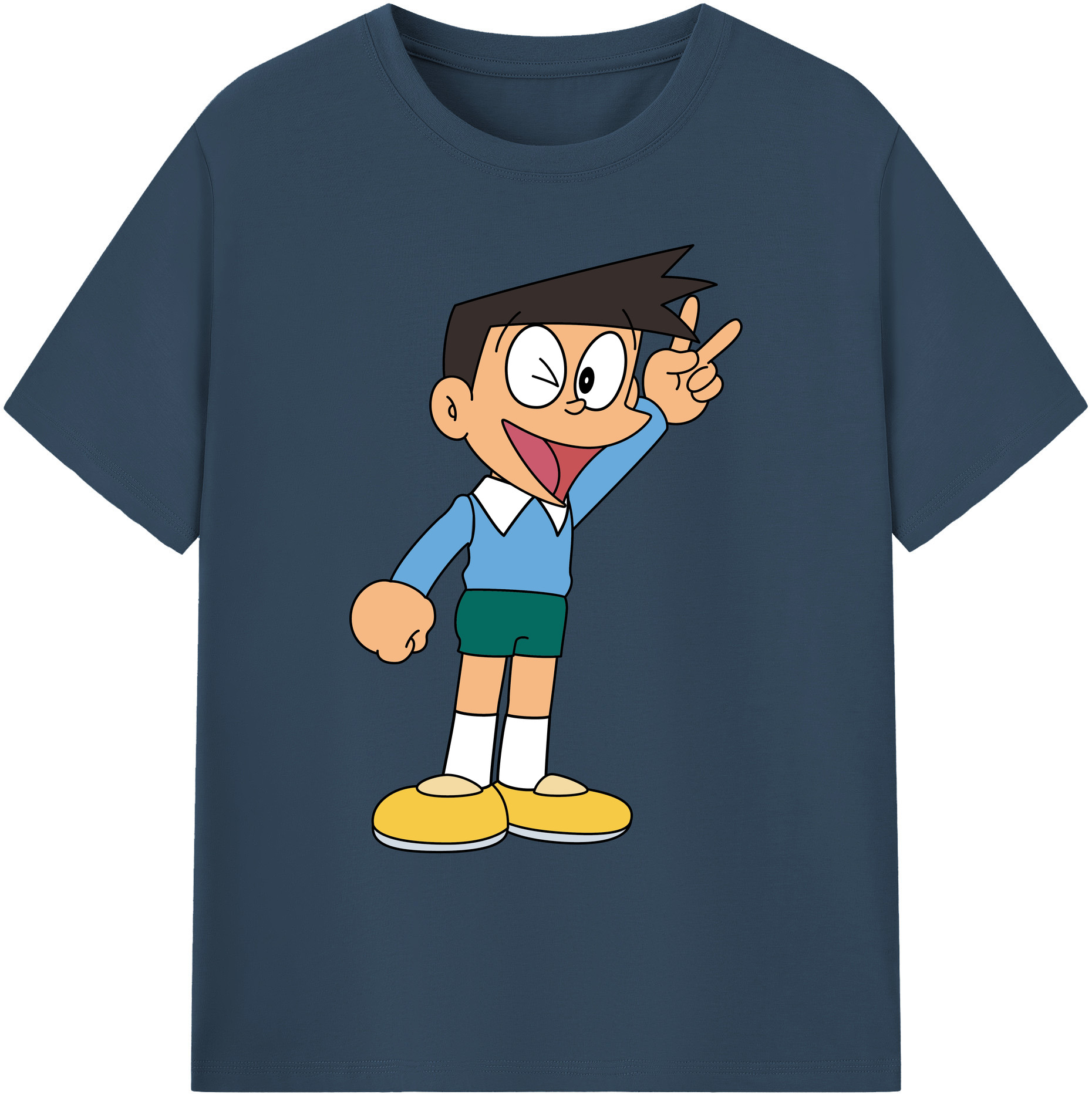 （画像用） ドラえもん 骨川 スネ夫 Doraemon Honekawa Suneo 綿100％ メンズ半袖Tシャツ｜肌触りやわらか＆通気性