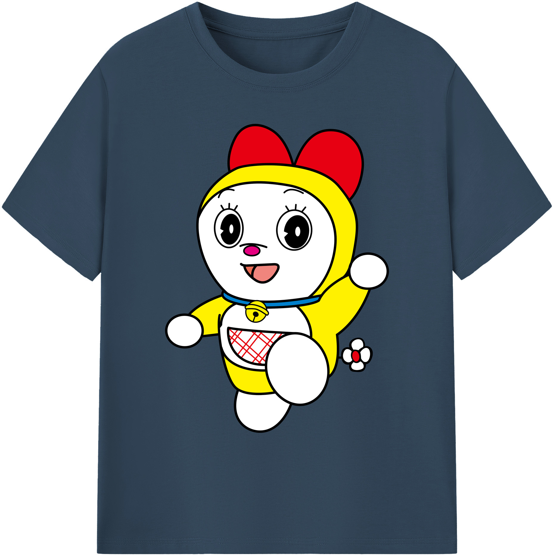 （画像用） ドラえもん ドラミ Doraemon Dorami 綿100％ メンズ半袖Tシャツ｜肌触りやわらか＆通気性