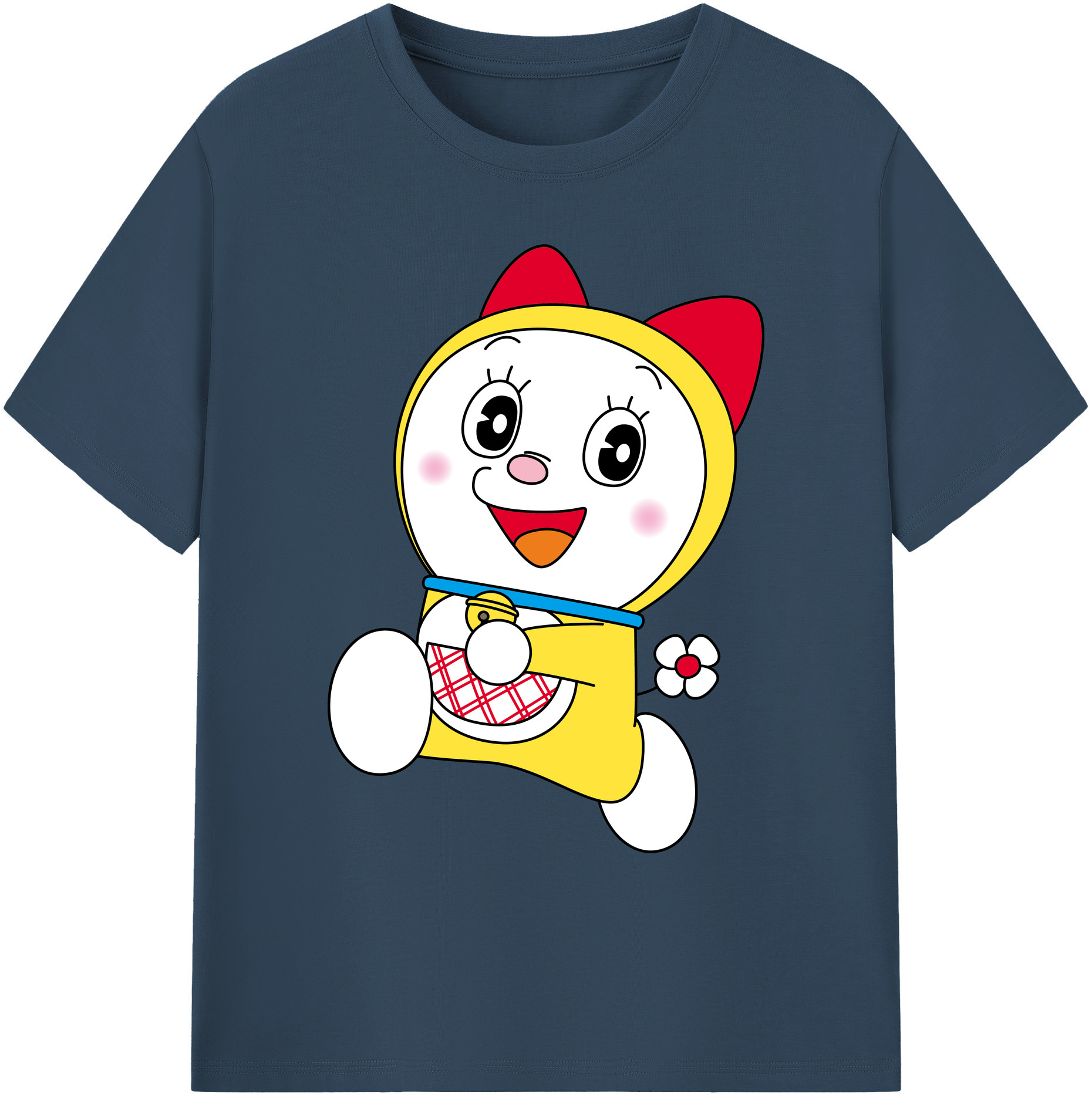 （画像用） ドラえもん ドラミ Doraemon Dorami 綿100％ メンズ半袖Tシャツ｜肌触りやわらか＆通気性