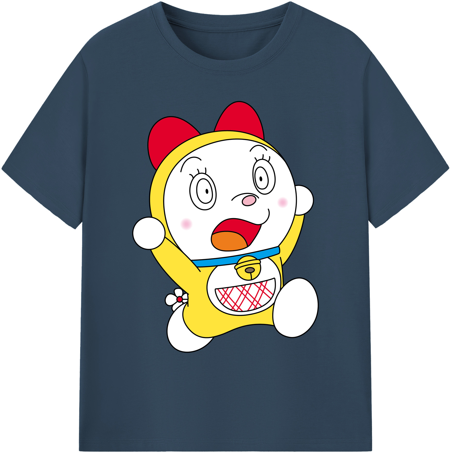 （画像用） ドラえもん ドラミ Doraemon Dorami 綿100％ メンズ半袖Tシャツ｜肌触りやわらか＆通気性