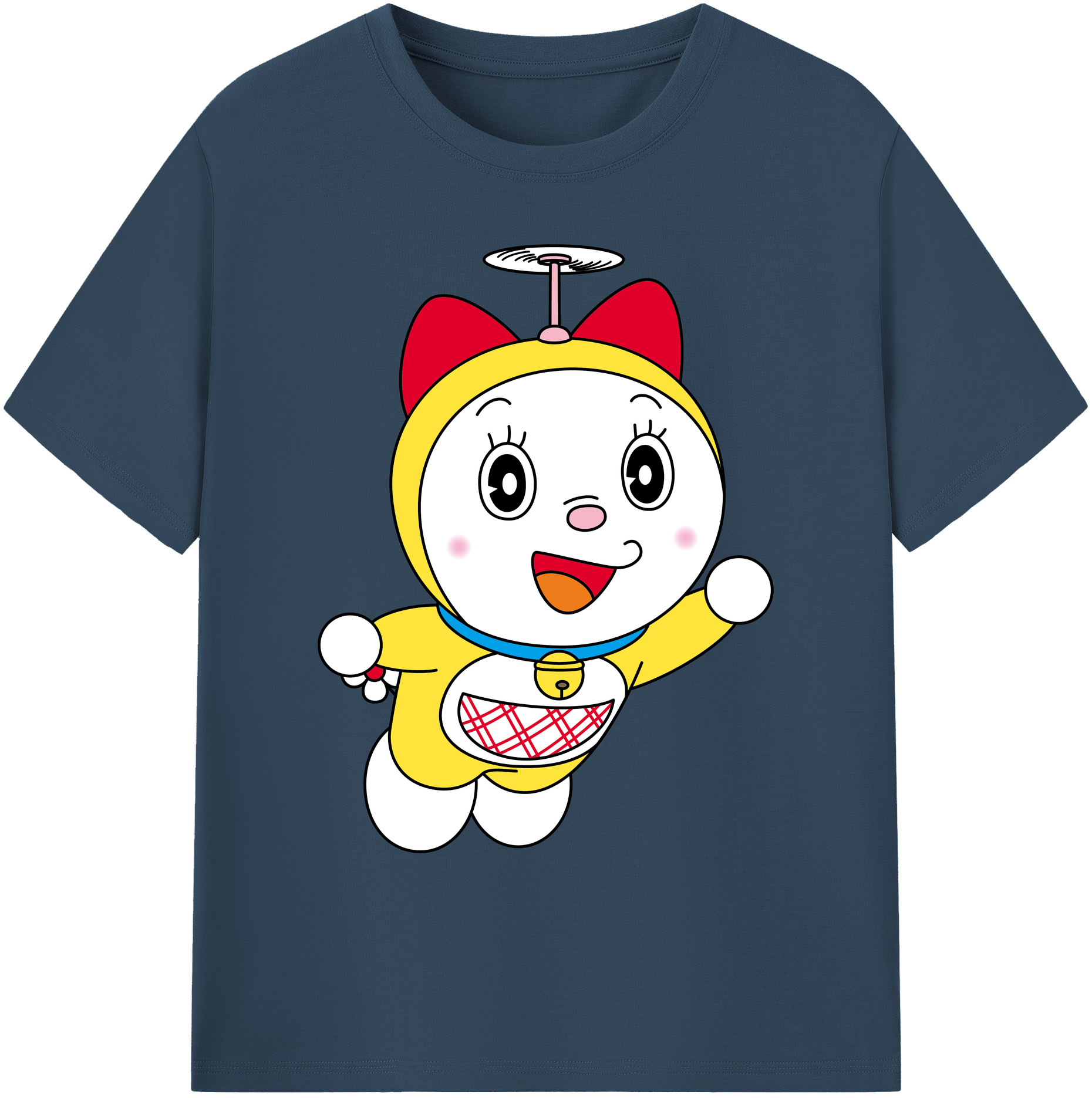 （画像用） ドラえもん ドラミ Doraemon Dorami 綿100％ メンズ半袖Tシャツ｜肌触りやわらか＆通気性