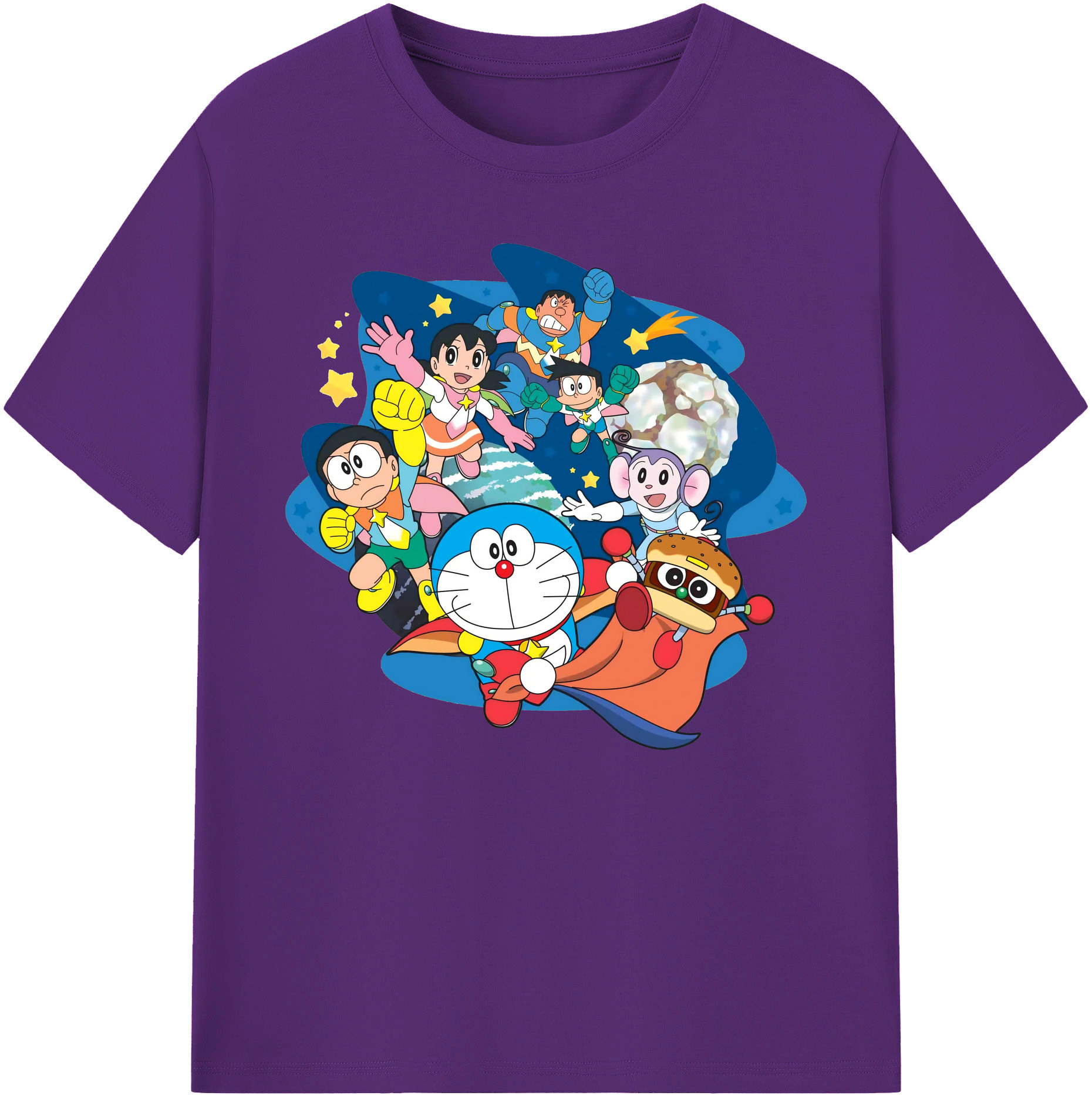 （画像用） ドラえもん Doraemon 綿100％ メンズ半袖Tシャツ｜肌触りやわらか＆通気性
