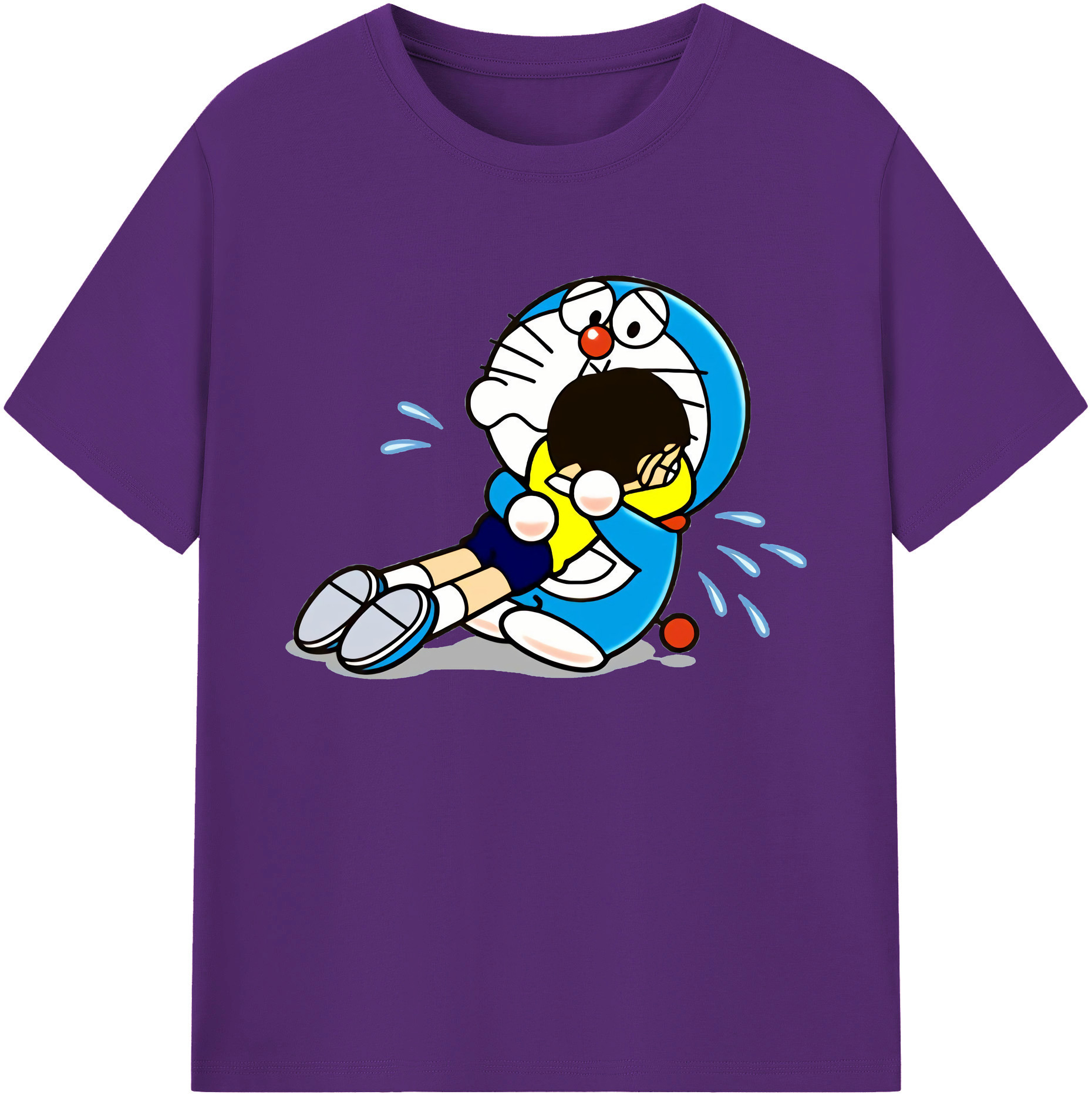 （画像用） ドラえもん Doraemon 綿100％ メンズ半袖Tシャツ｜肌触りやわらか＆通気性