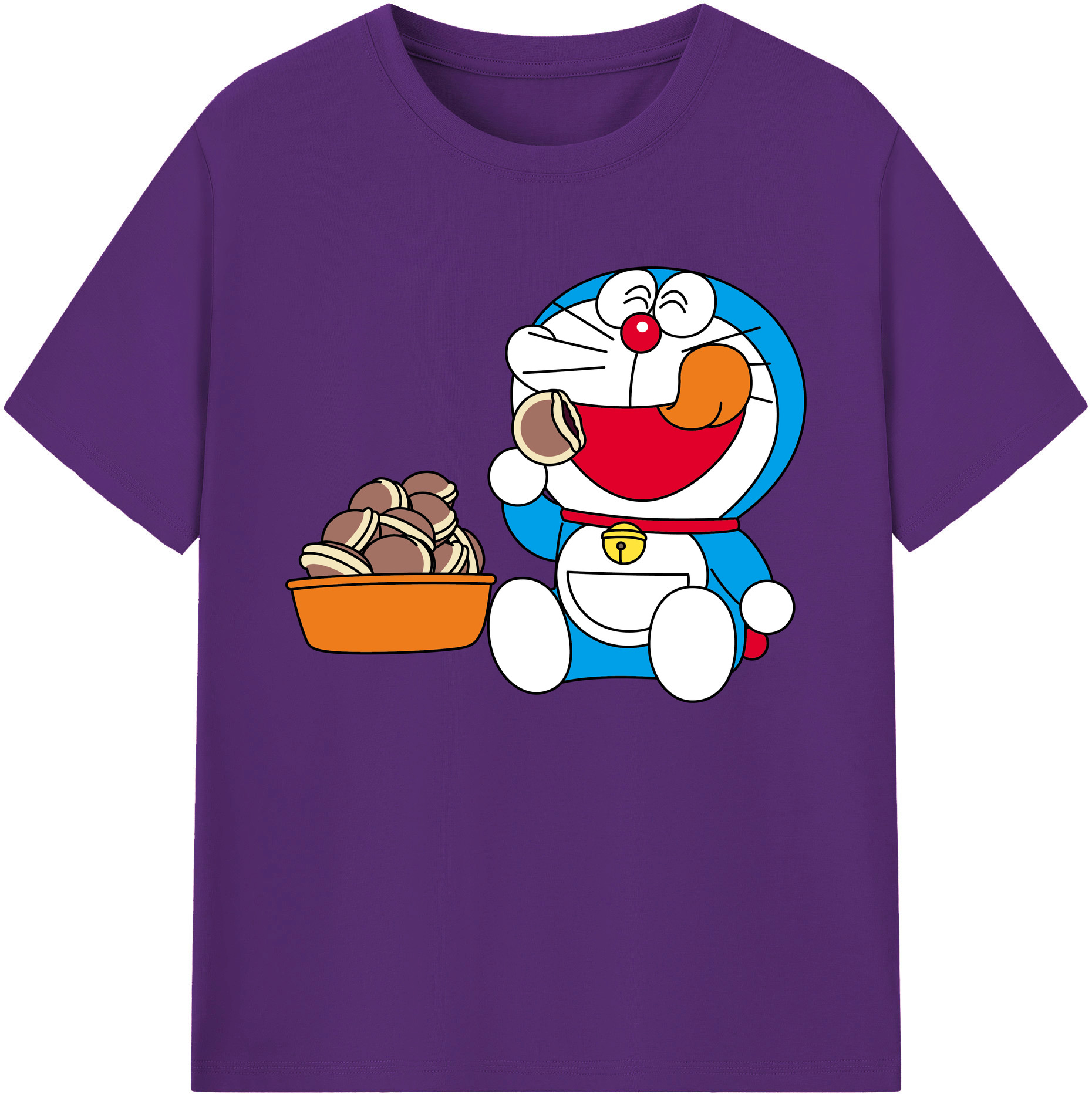 （画像用） ドラえもん Doraemon 綿100％ メンズ半袖Tシャツ｜肌触りやわらか＆通気性