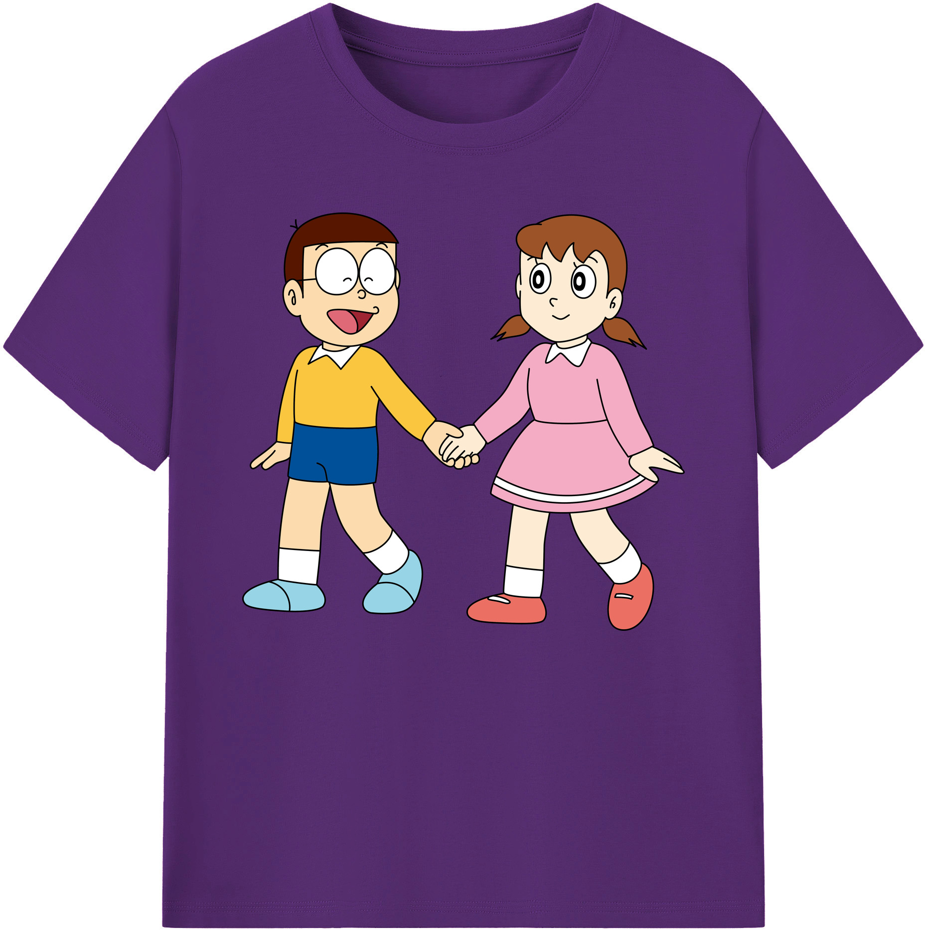 （画像用） ドラえもん 野比 のび太 Doraemon Nobita Nobi 綿100％ メンズ半袖Tシャツ｜肌触りやわらか＆通気性