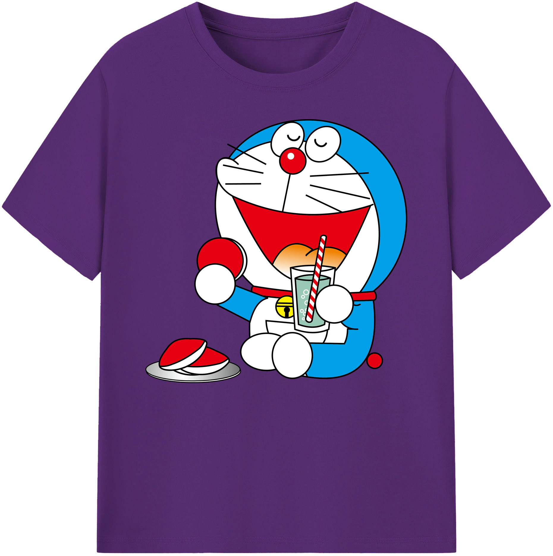 （画像用） ドラえもん Doraemon 綿100％ メンズ半袖Tシャツ｜肌触りやわらか＆通気性