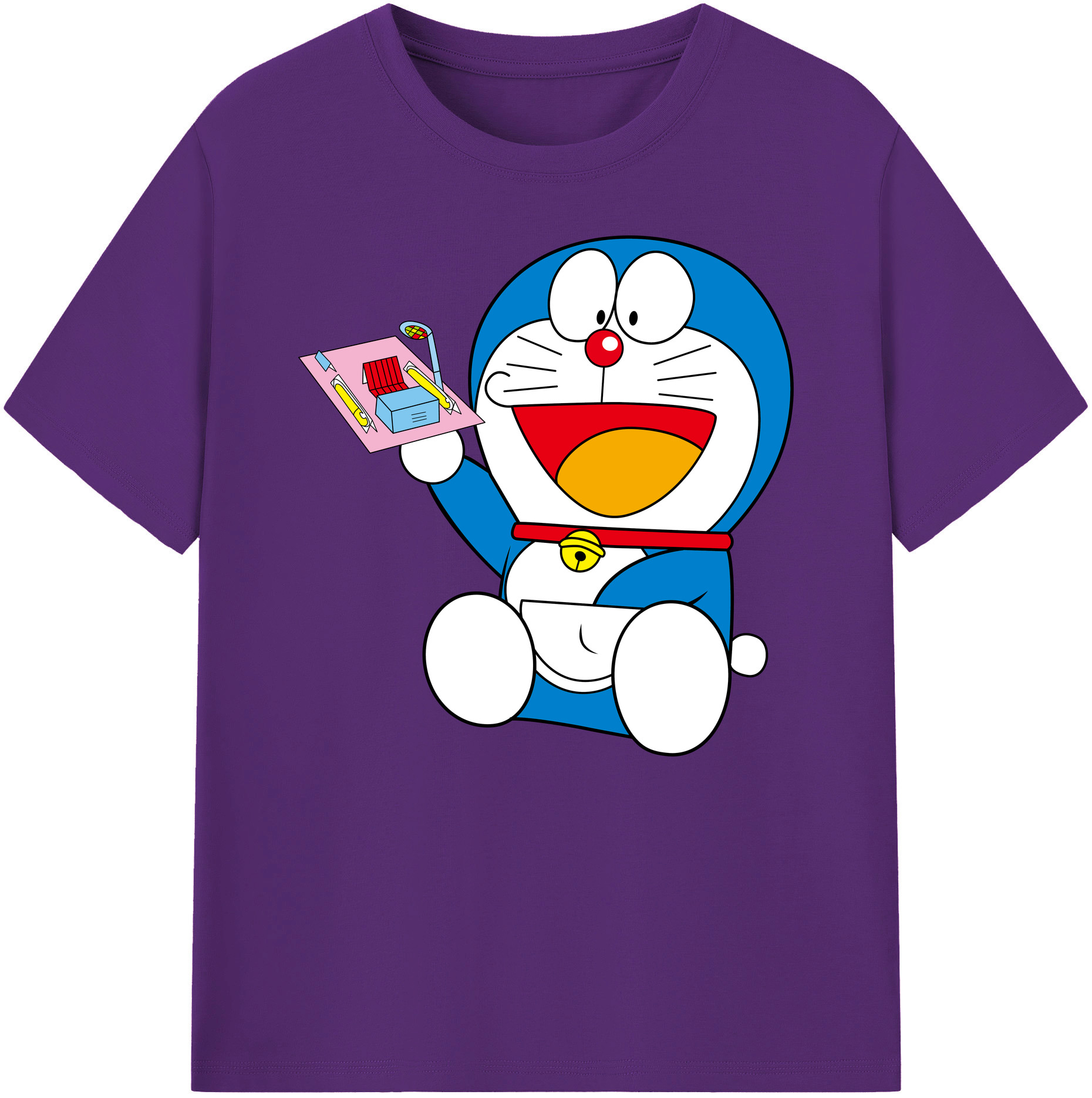 （画像用） ドラえもん Doraemon 綿100％ メンズ半袖Tシャツ｜肌触りやわらか＆通気性