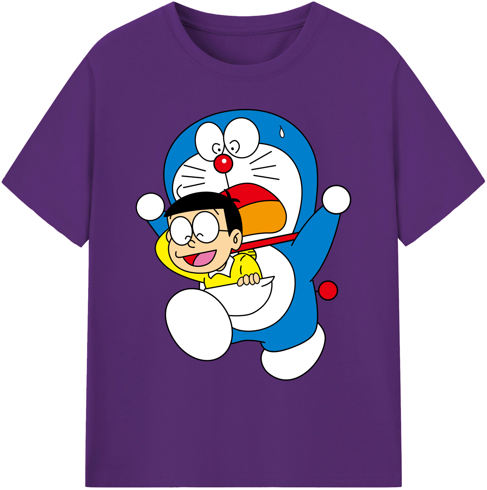 （画像用） ドラえもん Doraemon 綿100％ メンズ半袖Tシャツ｜肌触りやわらか＆通気性