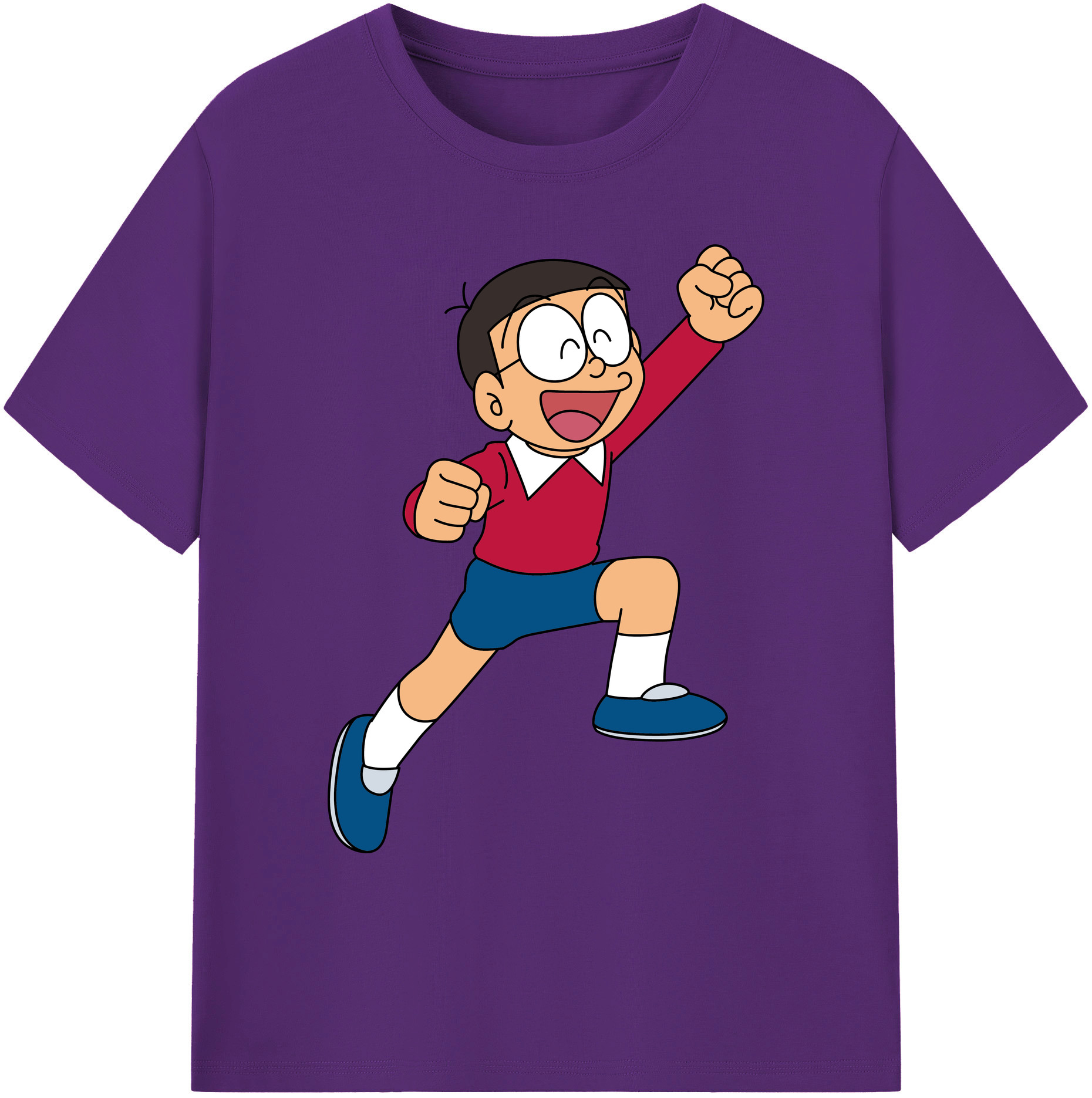 （画像用） ドラえもん 野比 のび太 Doraemon Nobita Nobi 綿100％ メンズ半袖Tシャツ｜肌触りやわらか＆通気性