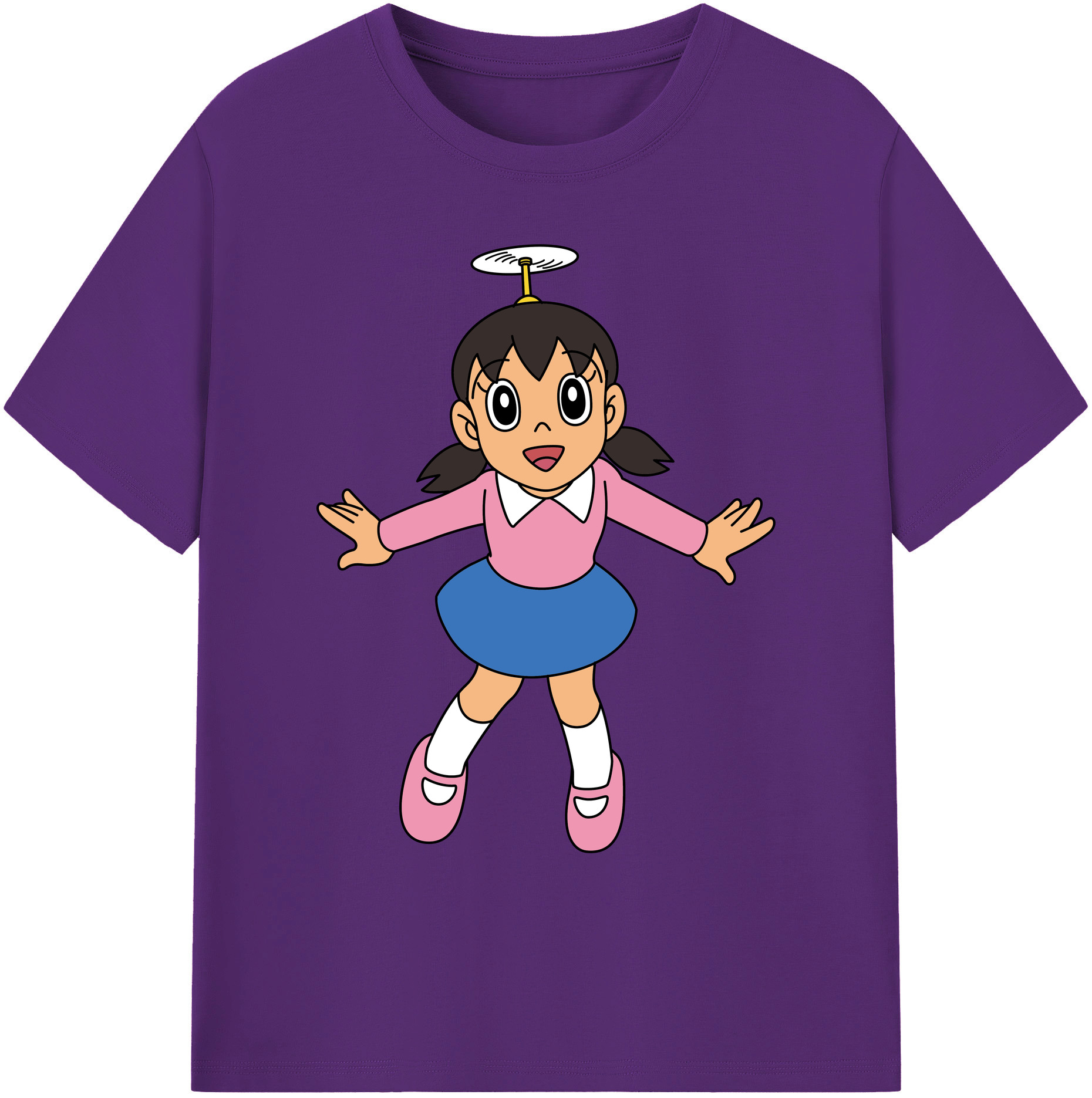 （画像用） ドラえもん みなもと しずか Doraemon Shizuka Minamoto 綿100％ メンズ半袖Tシャツ｜肌触りやわらか＆通気性