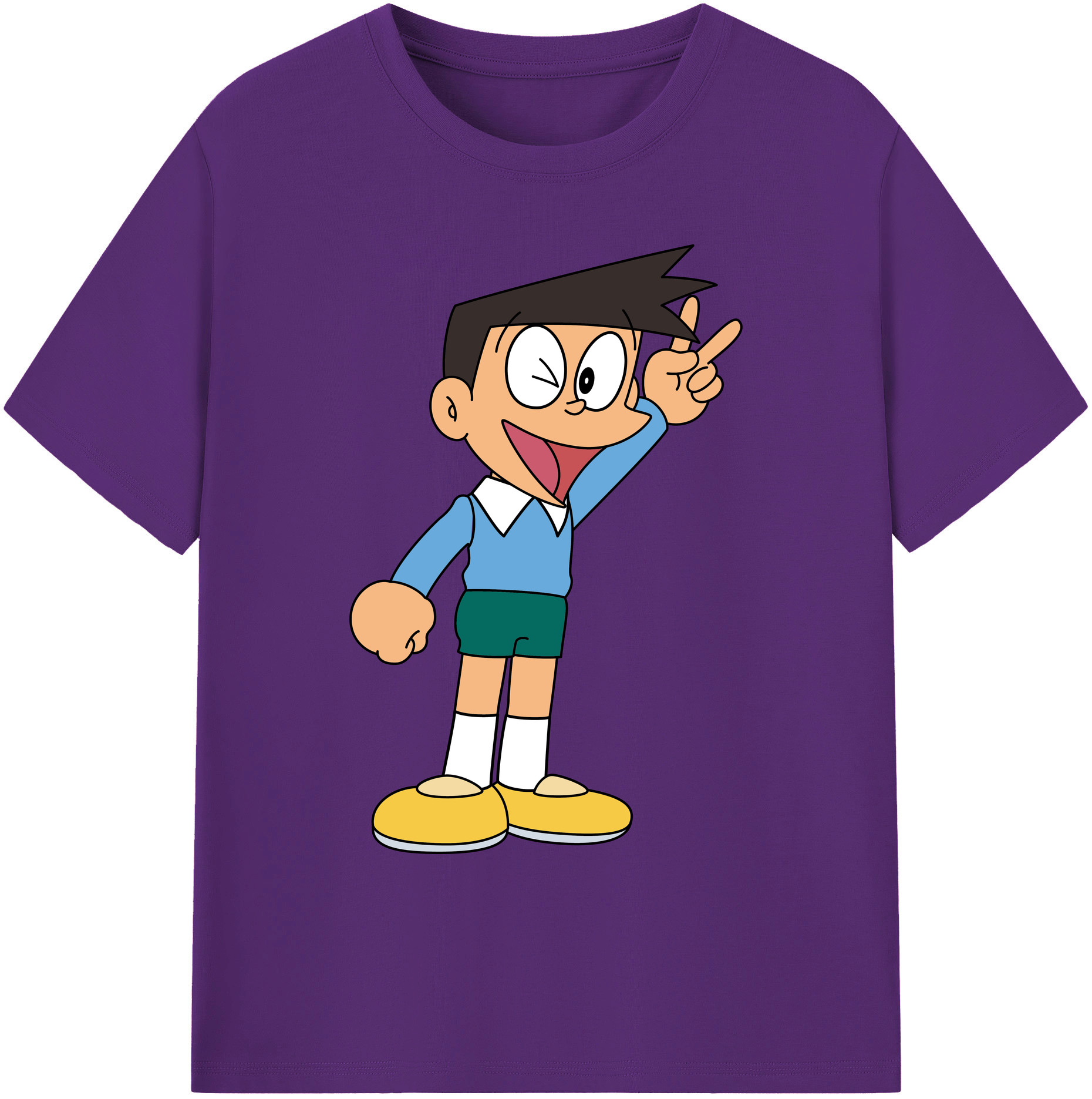 （画像用） ドラえもん 骨川 スネ夫 Doraemon Honekawa Suneo 綿100％ メンズ半袖Tシャツ｜肌触りやわらか＆通気性