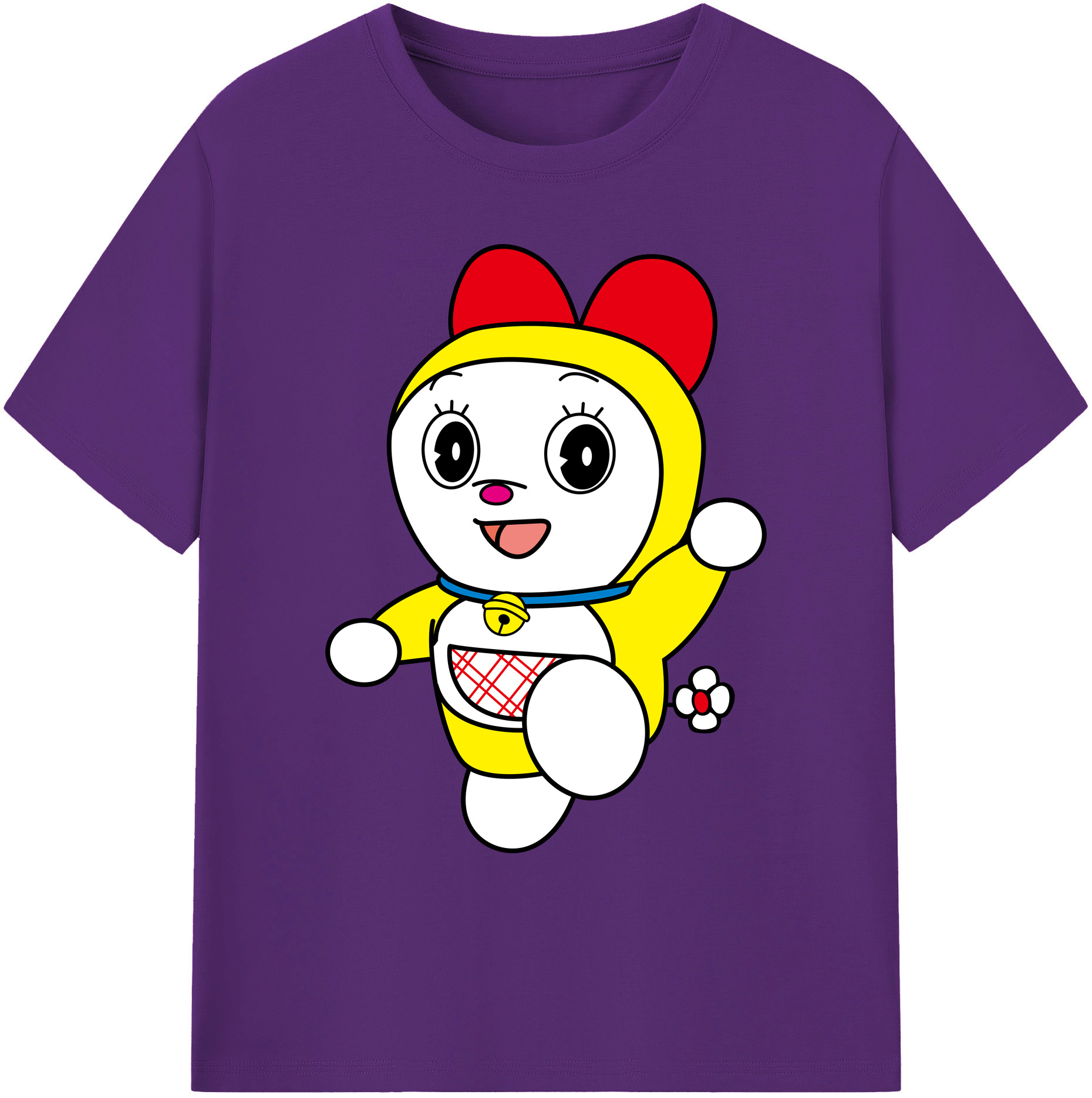（画像用） ドラえもん ドラミ Doraemon Dorami 綿100％ メンズ半袖Tシャツ｜肌触りやわらか＆通気性