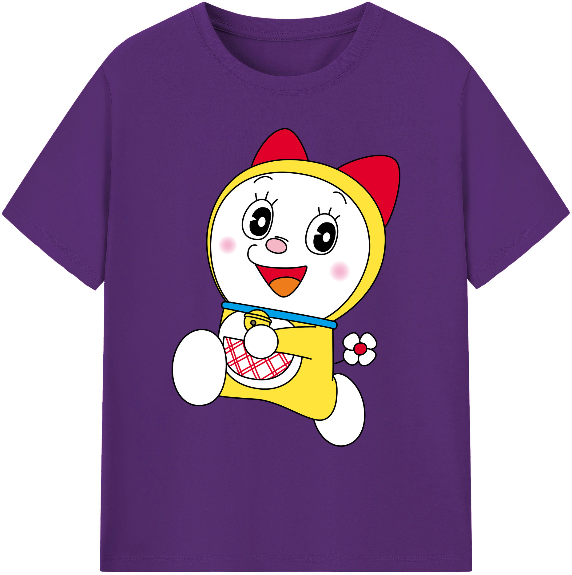 （画像用） ドラえもん ドラミ Doraemon Dorami 綿100％ メンズ半袖Tシャツ｜肌触りやわらか＆通気性
