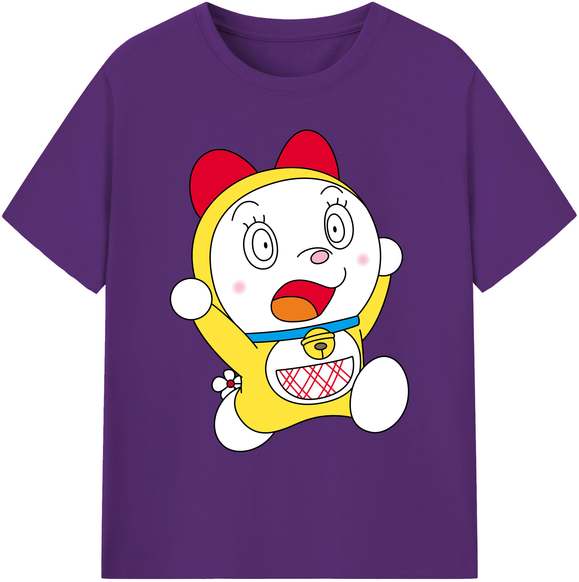 （画像用） ドラえもん ドラミ Doraemon Dorami 綿100％ メンズ半袖Tシャツ｜肌触りやわらか＆通気性