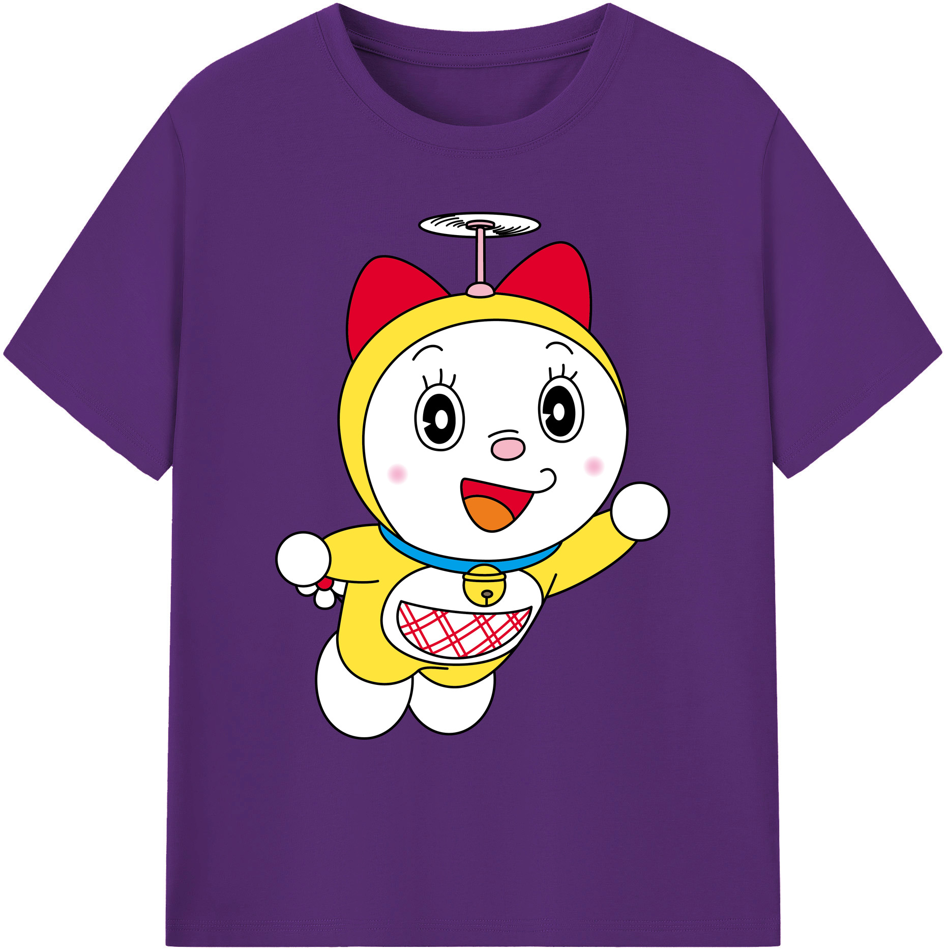 （画像用） ドラえもん ドラミ Doraemon Dorami 綿100％ メンズ半袖Tシャツ｜肌触りやわらか＆通気性
