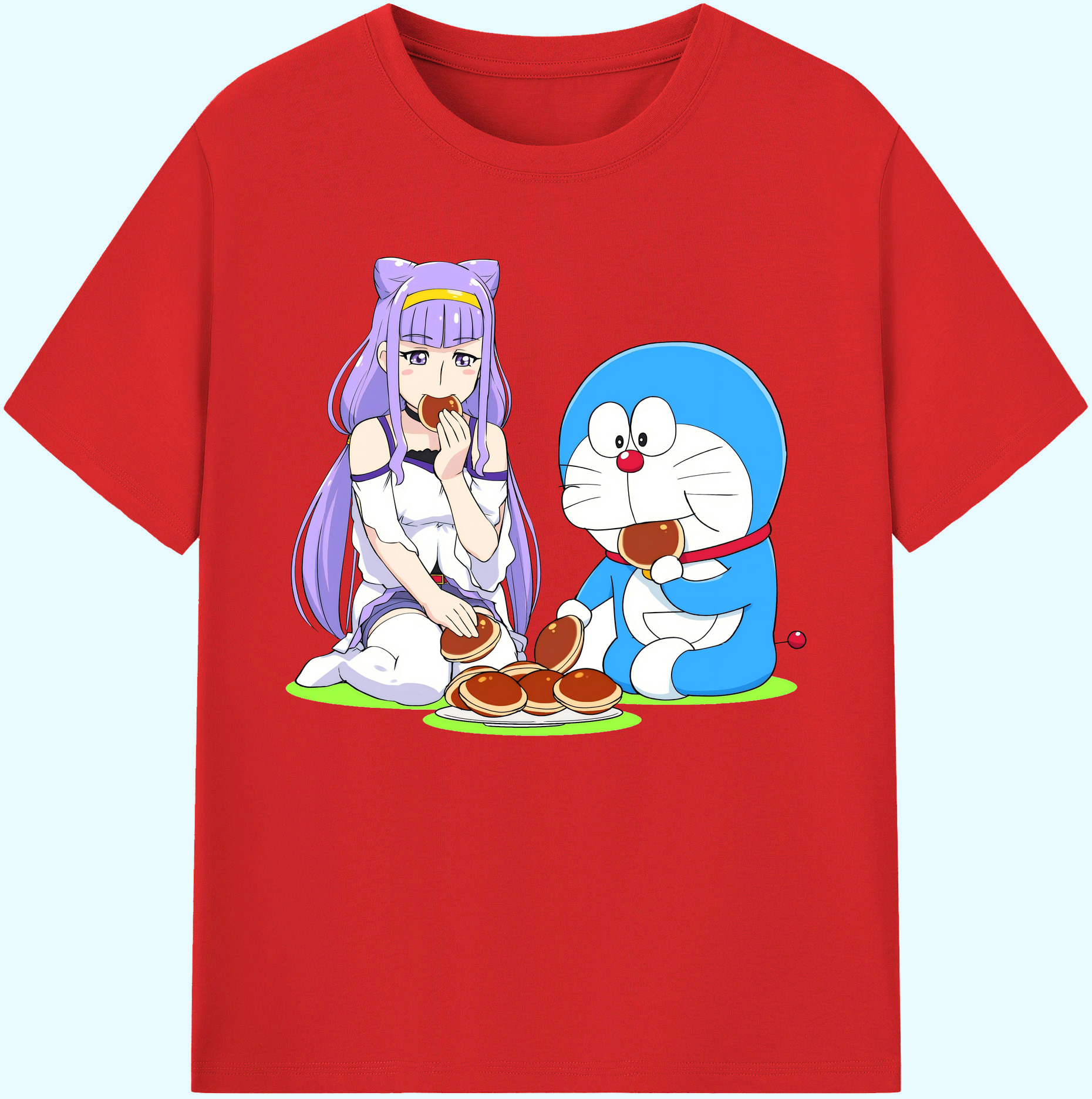 （画像用） ドラえもん Doraemon 綿100％ メンズ半袖Tシャツ｜肌触りやわらか＆通気性