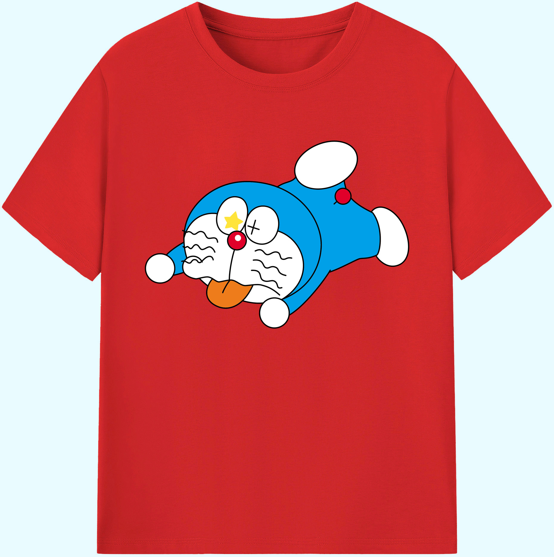 （画像用） ドラえもん Doraemon 綿100％ メンズ半袖Tシャツ｜肌触りやわらか＆通気性