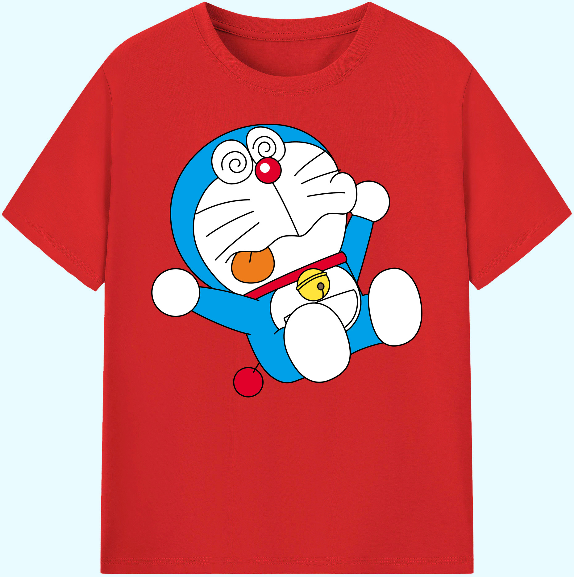 （画像用） ドラえもん Doraemon 綿100％ メンズ半袖Tシャツ｜肌触りやわらか＆通気性
