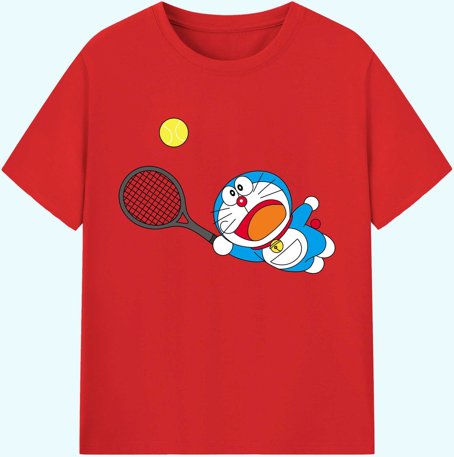 （画像用） ドラえもん Doraemon 綿100％ メンズ半袖Tシャツ｜肌触りやわらか＆通気性