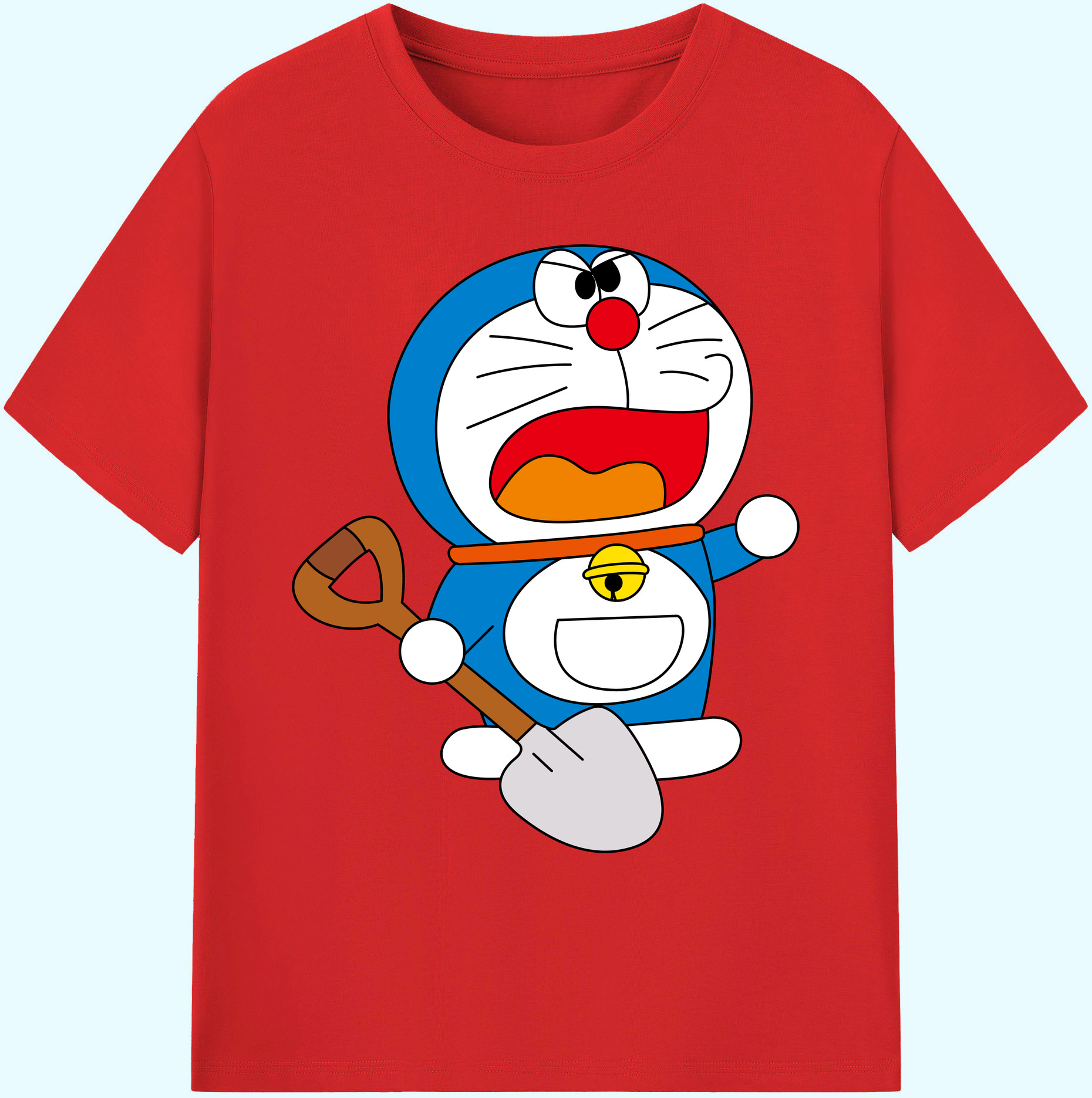 （画像用） ドラえもん Doraemon 綿100％ メンズ半袖Tシャツ｜肌触りやわらか＆通気性