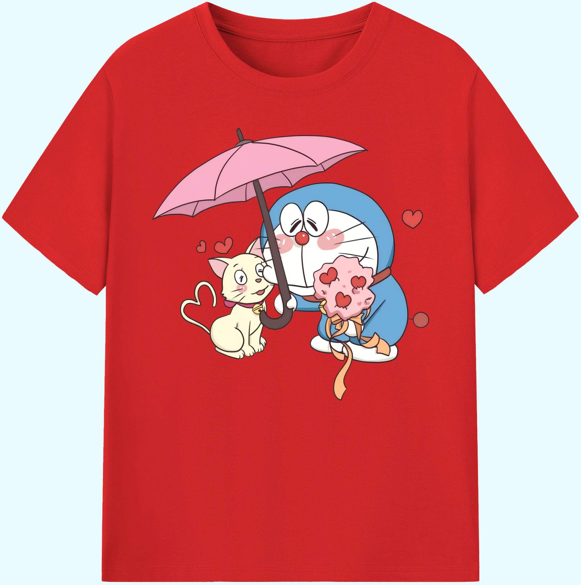（画像用） ドラえもん Doraemon 綿100％ メンズ半袖Tシャツ｜肌触りやわらか＆通気性