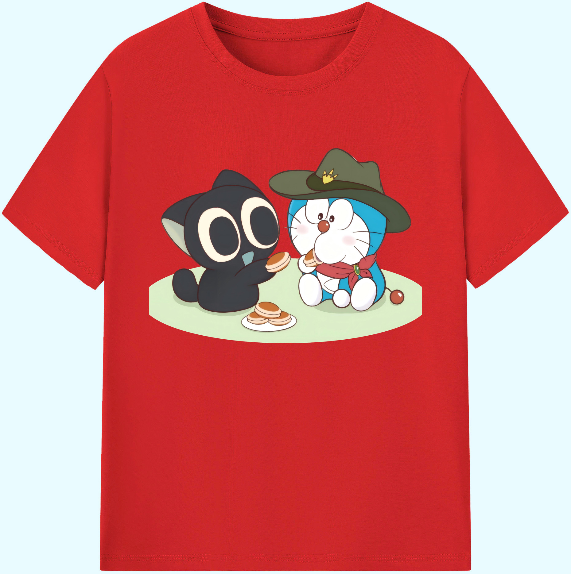 （画像用） ドラえもん Doraemon 綿100％ メンズ半袖Tシャツ｜肌触りやわらか＆通気性