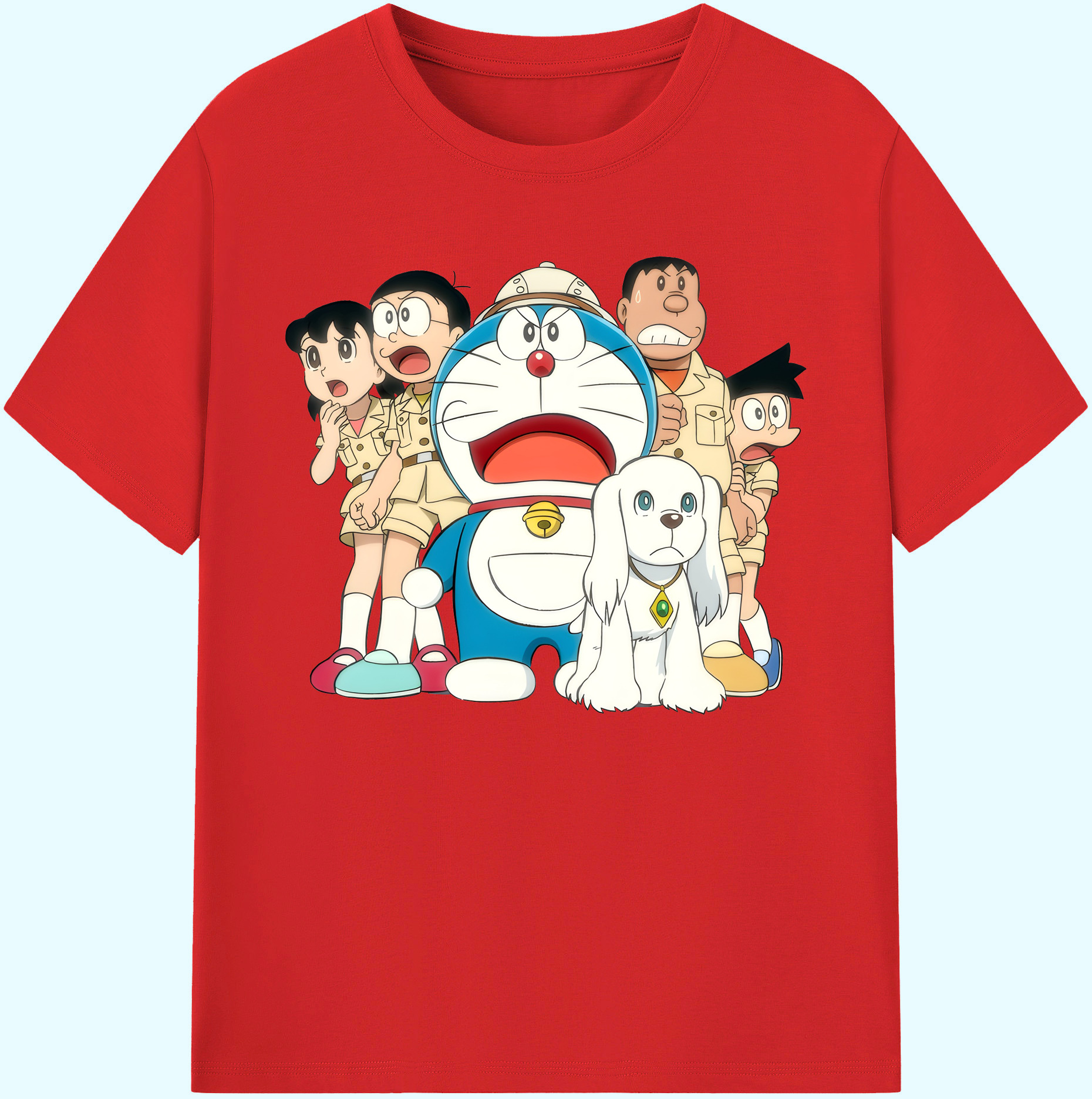 （画像用） ドラえもん Doraemon 綿100％ メンズ半袖Tシャツ｜肌触りやわらか＆通気性