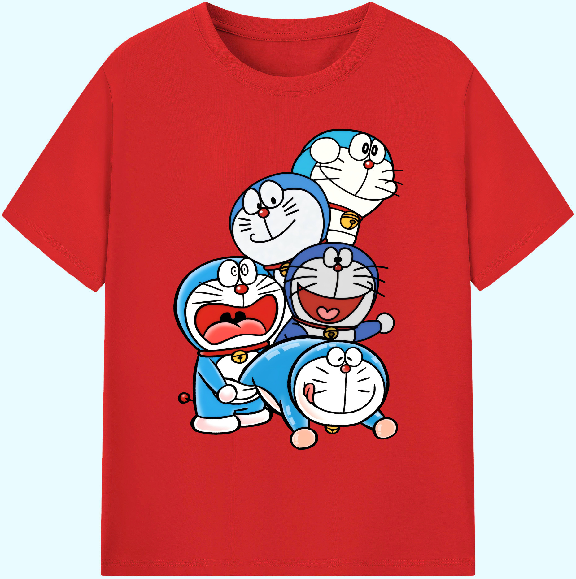 （画像用） ドラえもん Doraemon 綿100％ メンズ半袖Tシャツ｜肌触りやわらか＆通気性
