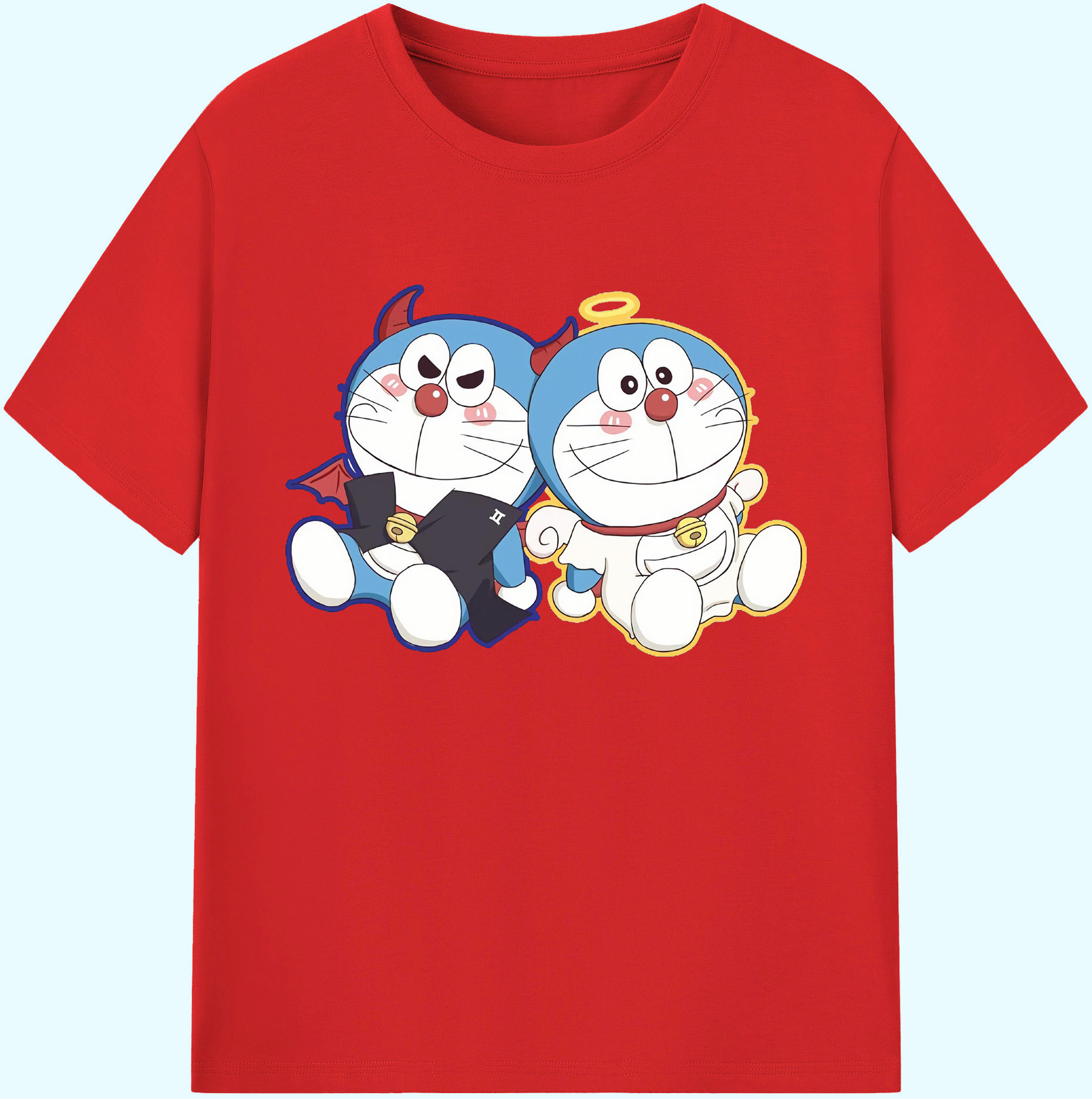 （画像用） ドラえもん Doraemon 綿100％ メンズ半袖Tシャツ｜肌触りやわらか＆通気性