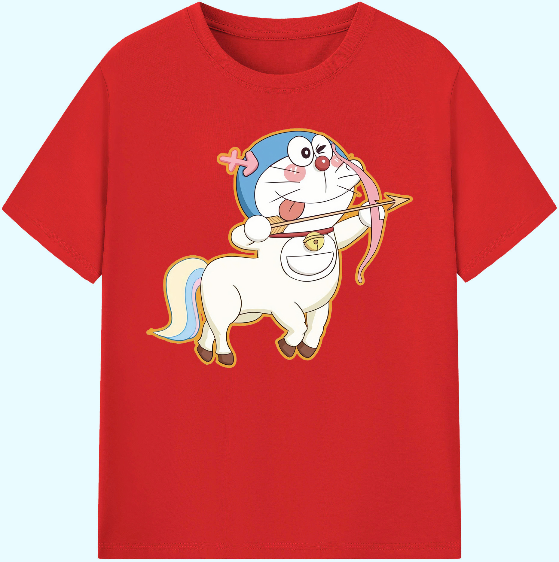 （画像用） ドラえもん Doraemon 綿100％ メンズ半袖Tシャツ｜肌触りやわらか＆通気性