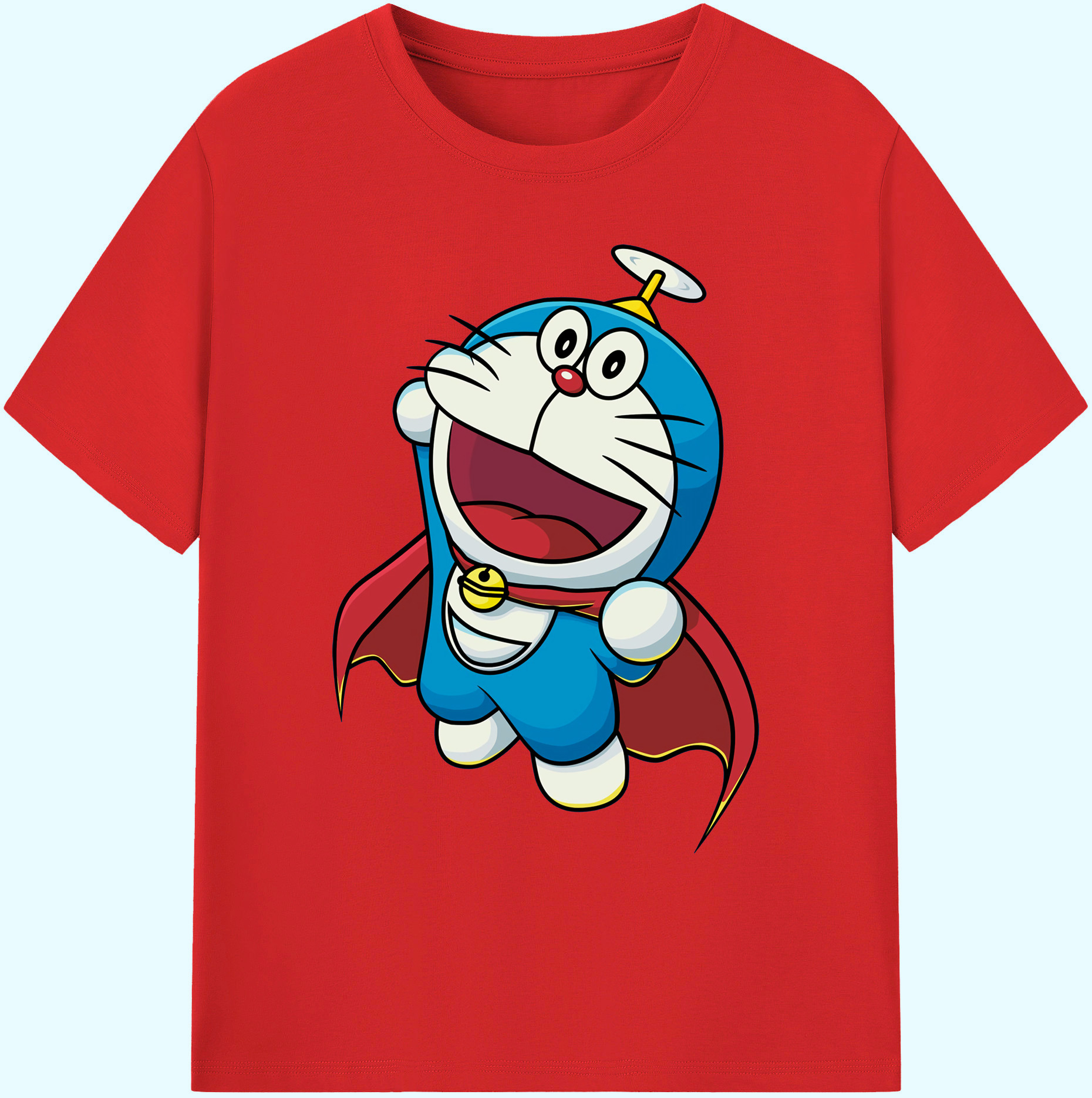 （画像用） ドラえもん Doraemon 綿100％ メンズ半袖Tシャツ｜肌触りやわらか＆通気性