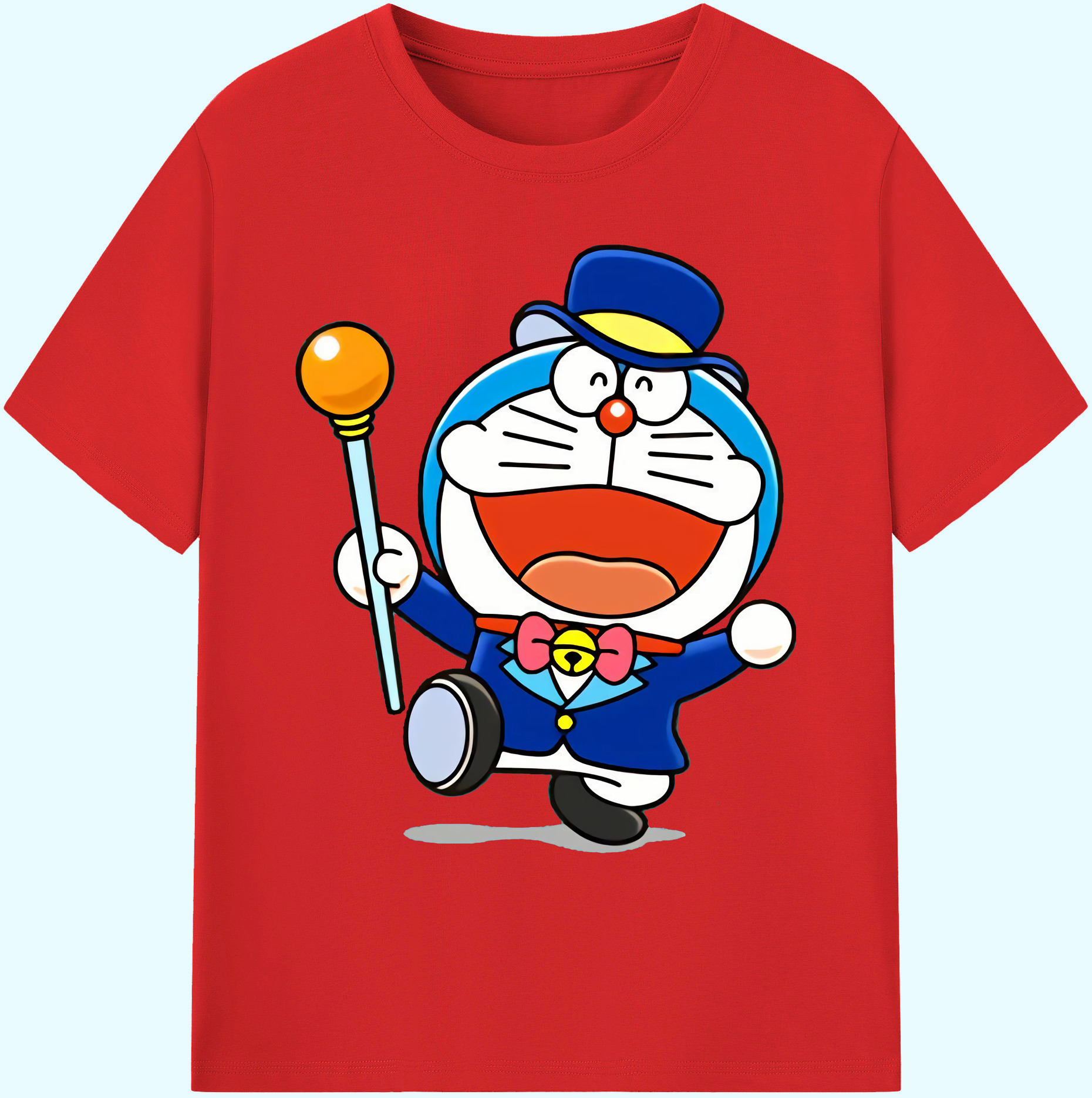 （画像用） ドラえもん Doraemon 綿100％ メンズ半袖Tシャツ｜肌触りやわらか＆通気性