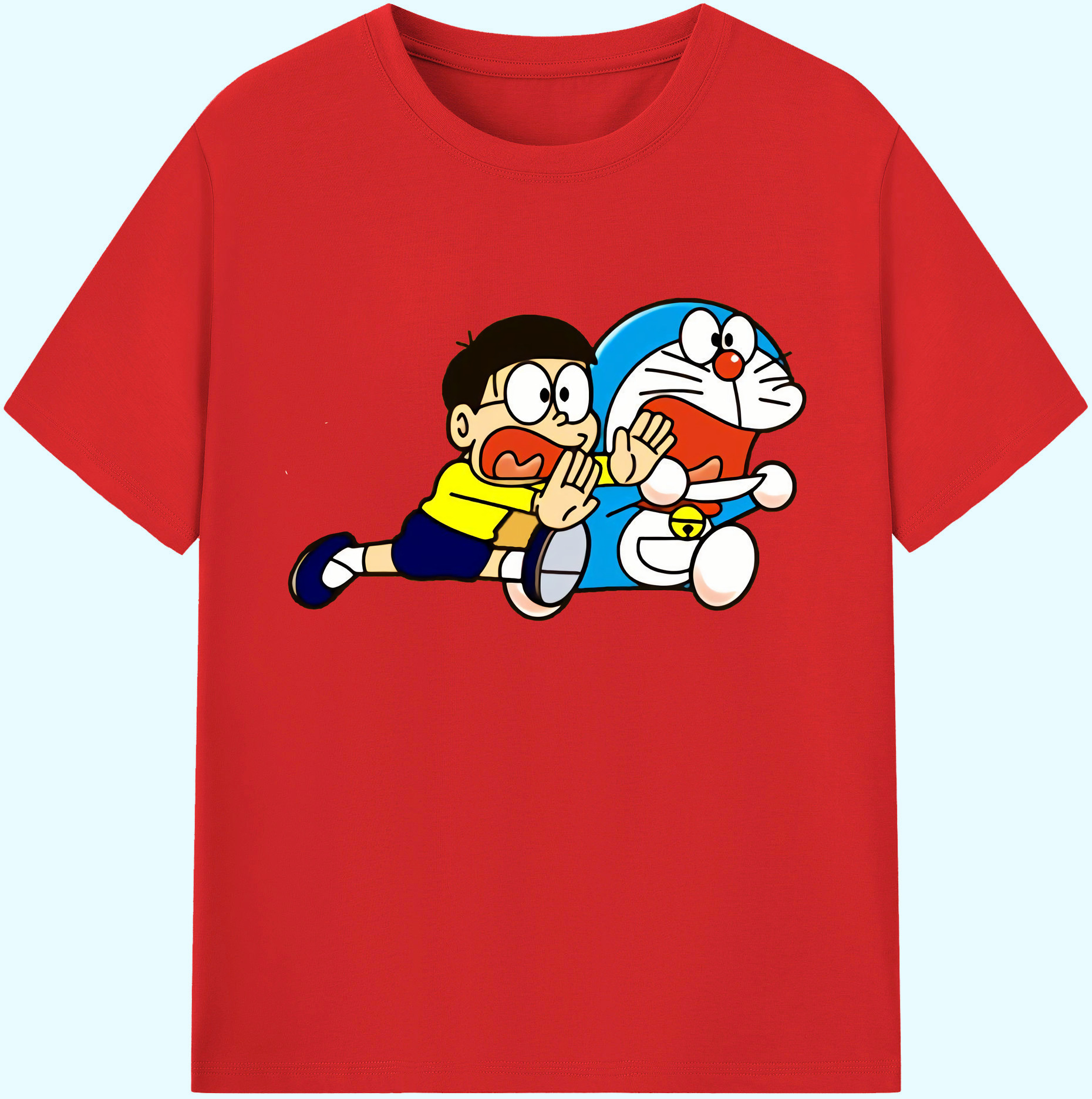 （画像用） ドラえもん Doraemon 綿100％ メンズ半袖Tシャツ｜肌触りやわらか＆通気性