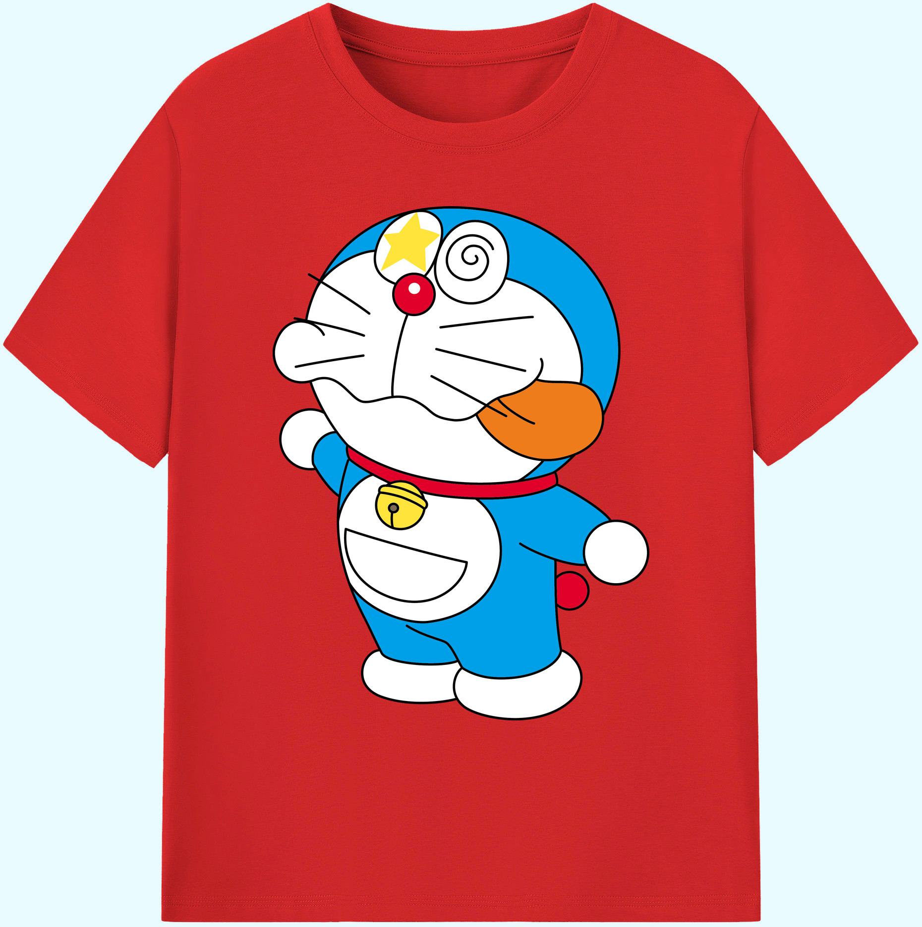 （画像用） ドラえもん Doraemon 綿100％ メンズ半袖Tシャツ｜肌触りやわらか＆通気性