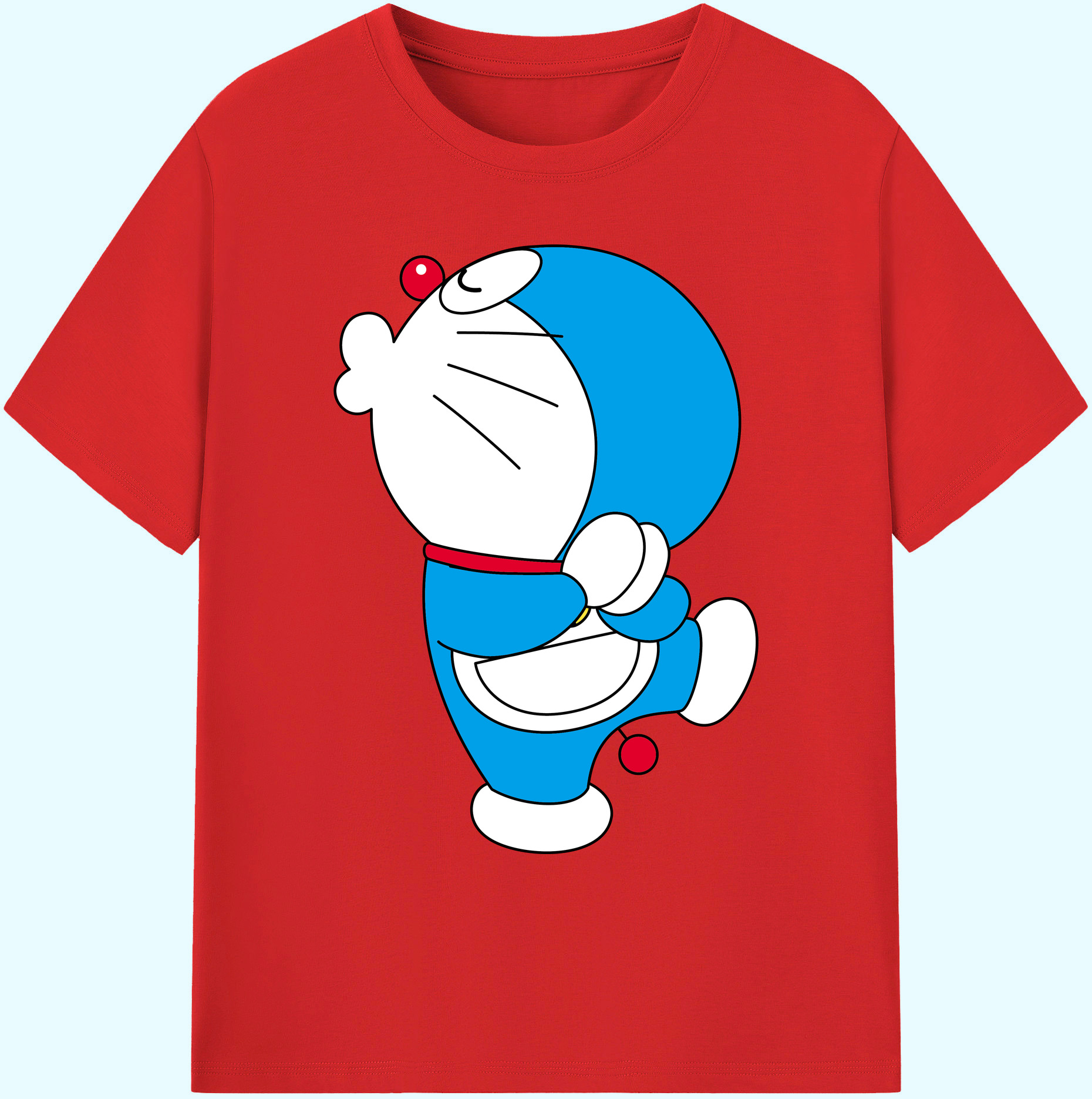 （画像用） ドラえもん Doraemon 綿100％ メンズ半袖Tシャツ｜肌触りやわらか＆通気性